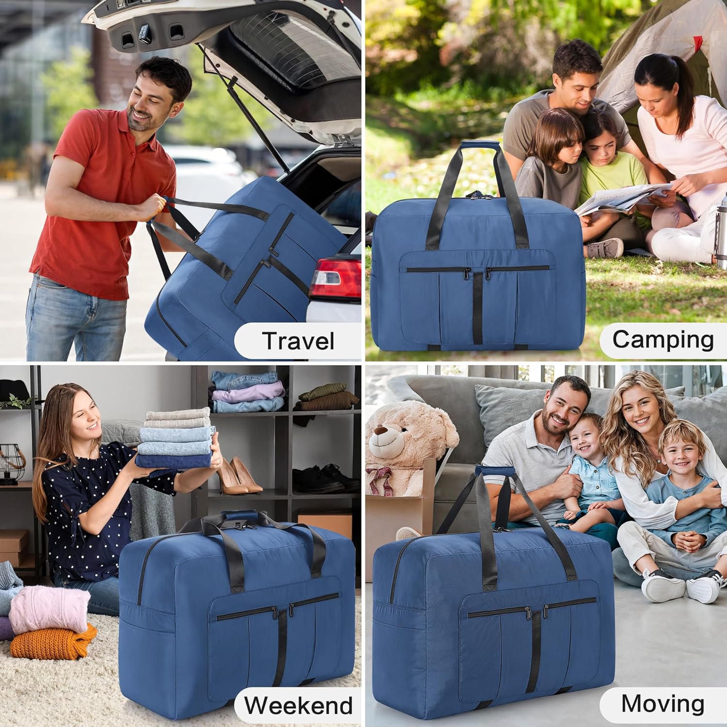 Thumbnail 6 de YOUNGOA Grand Sac de Voyage 110L — Sac pliable et étanche XXL bleu