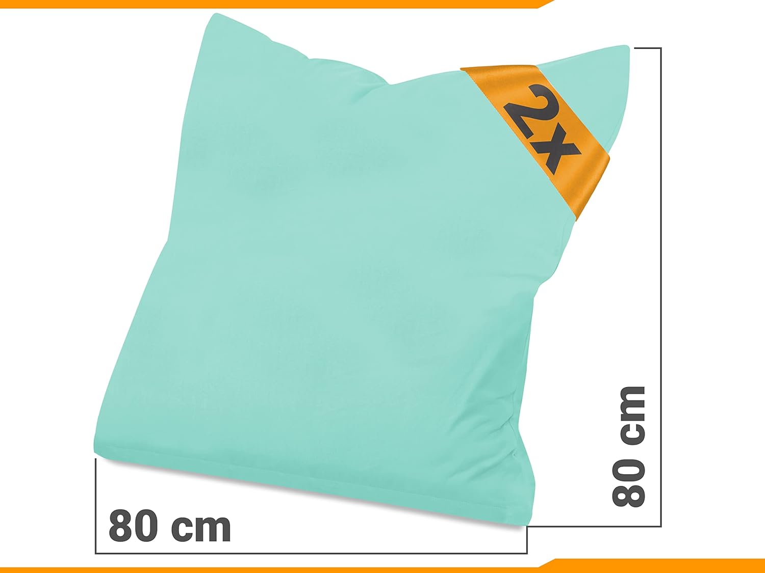 Detalle de Lot de 2 housses de traversin 80x80 en coton jersey mint – certifié Oeko-Tex, douceur et praticité