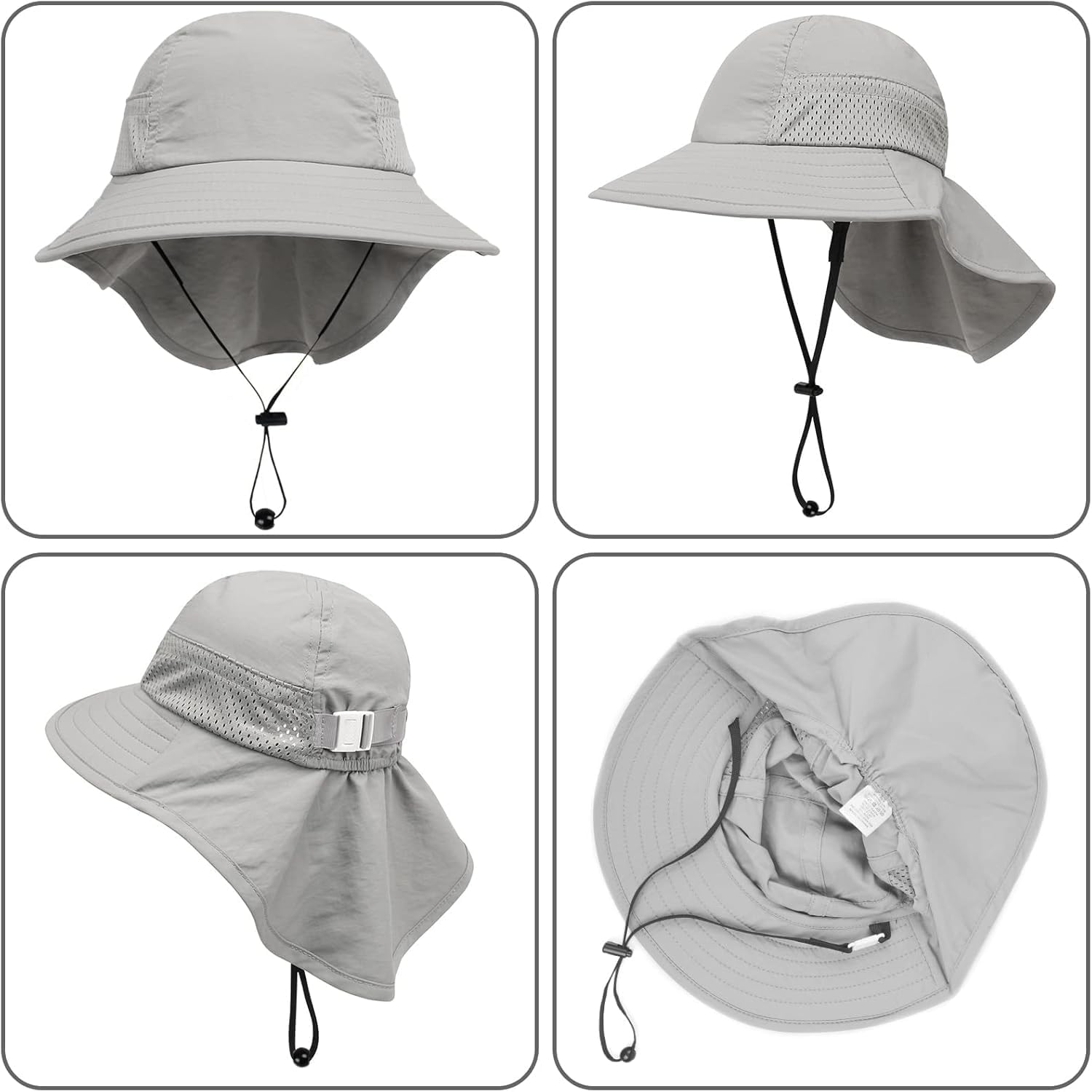 Detalle de DRESHOW Bébé Chapeau de Soleil – Casquette Protège-Nuque pour Enfants
