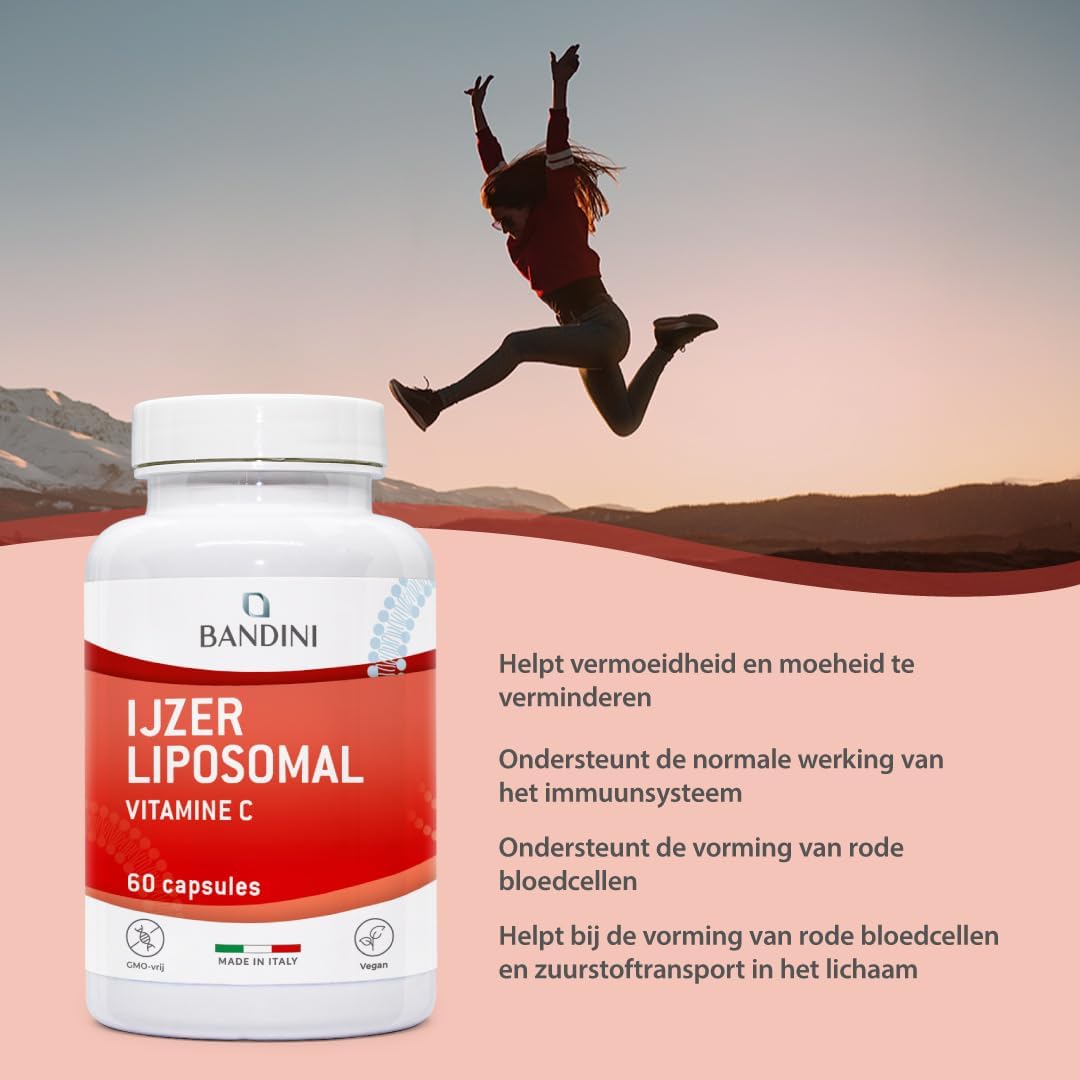 Detalle 2 de BANDINI Liposomaal IJzercomplex 30 mg, met vitamine C, B12, B6, A en foliumzuur