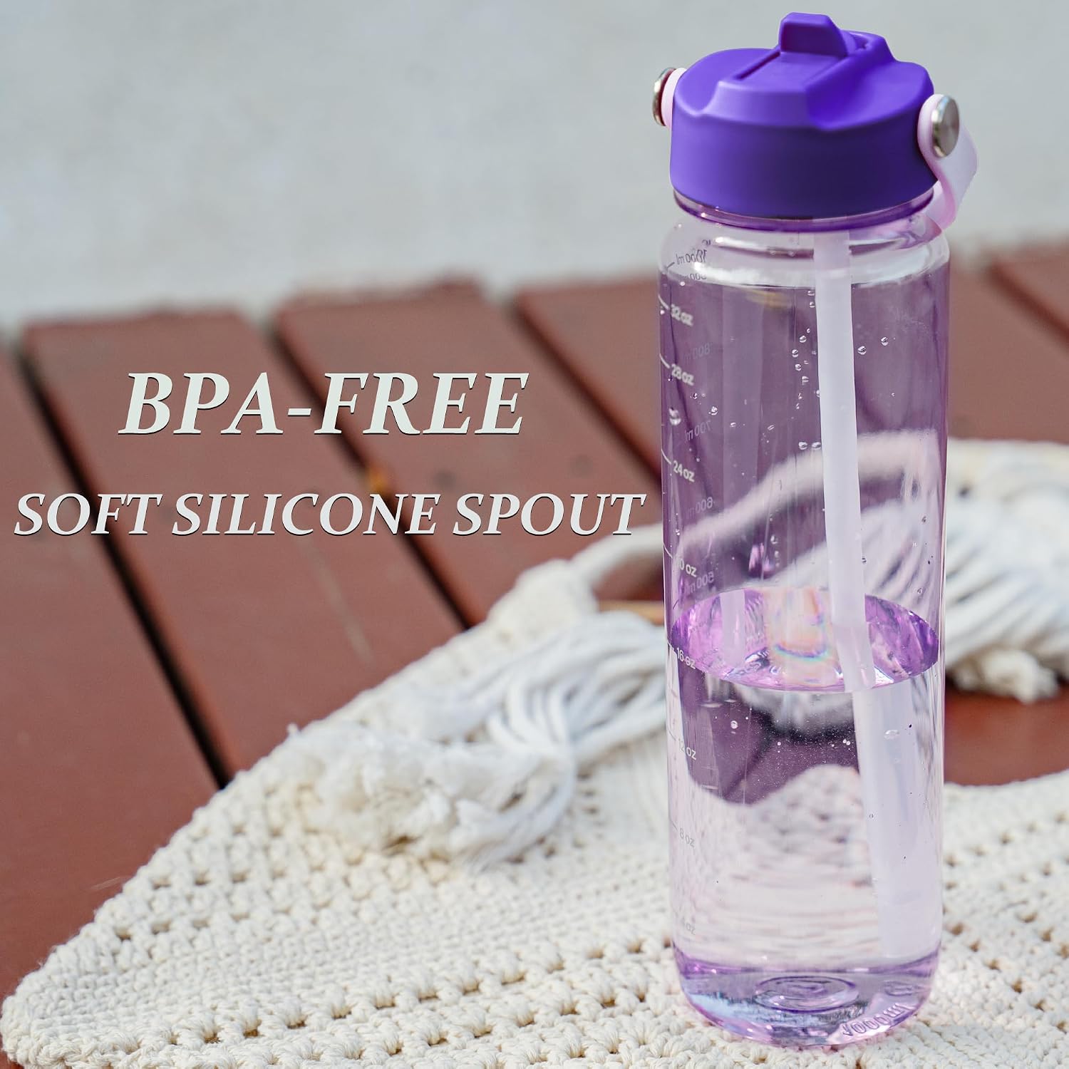 Detalle 2 de GOPPUS water bottle 1000ml straw leakproof