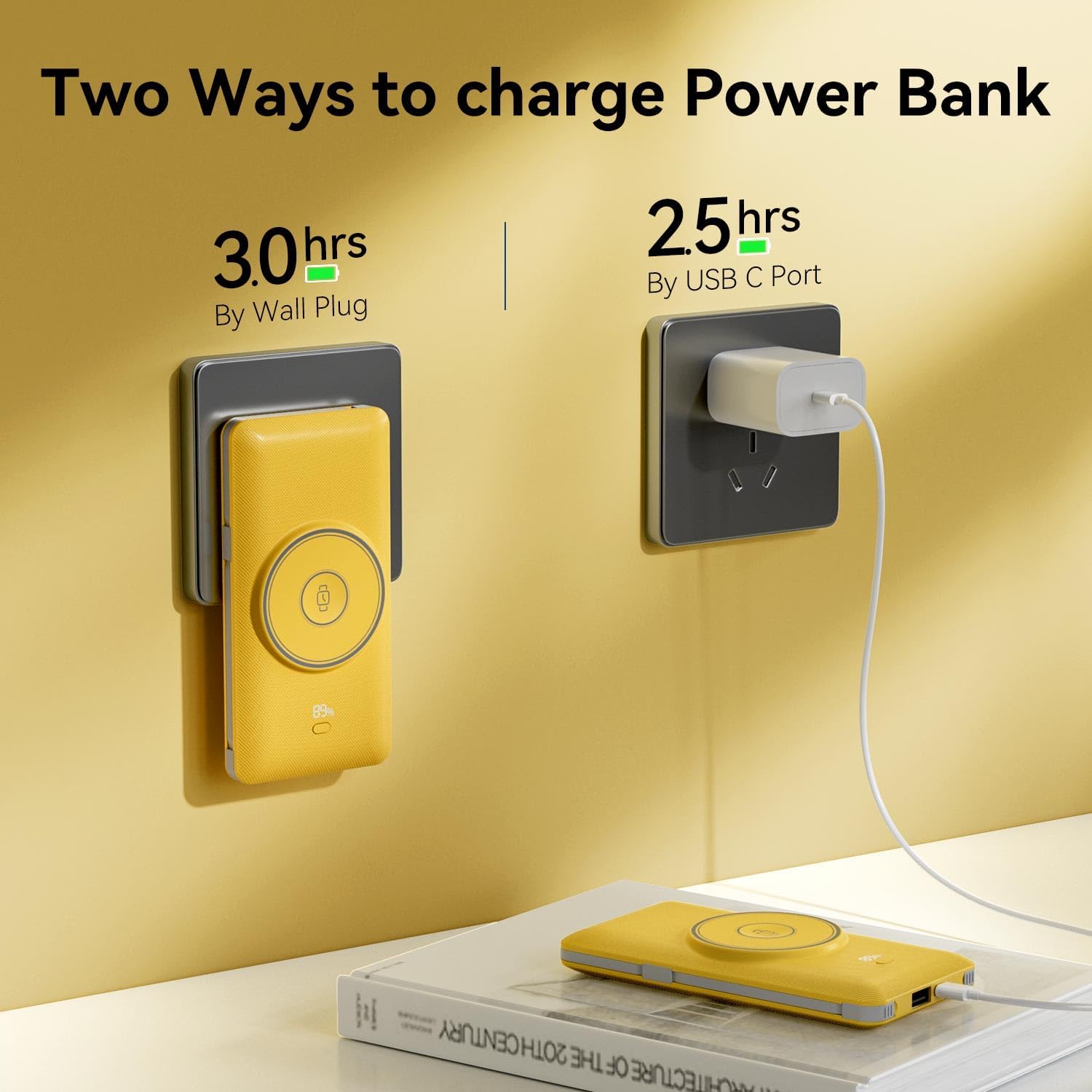 Detalle 2 de LUCKYFELLOW PB180W 10,000mAh Wireless Power Bank with Built-In Cables
