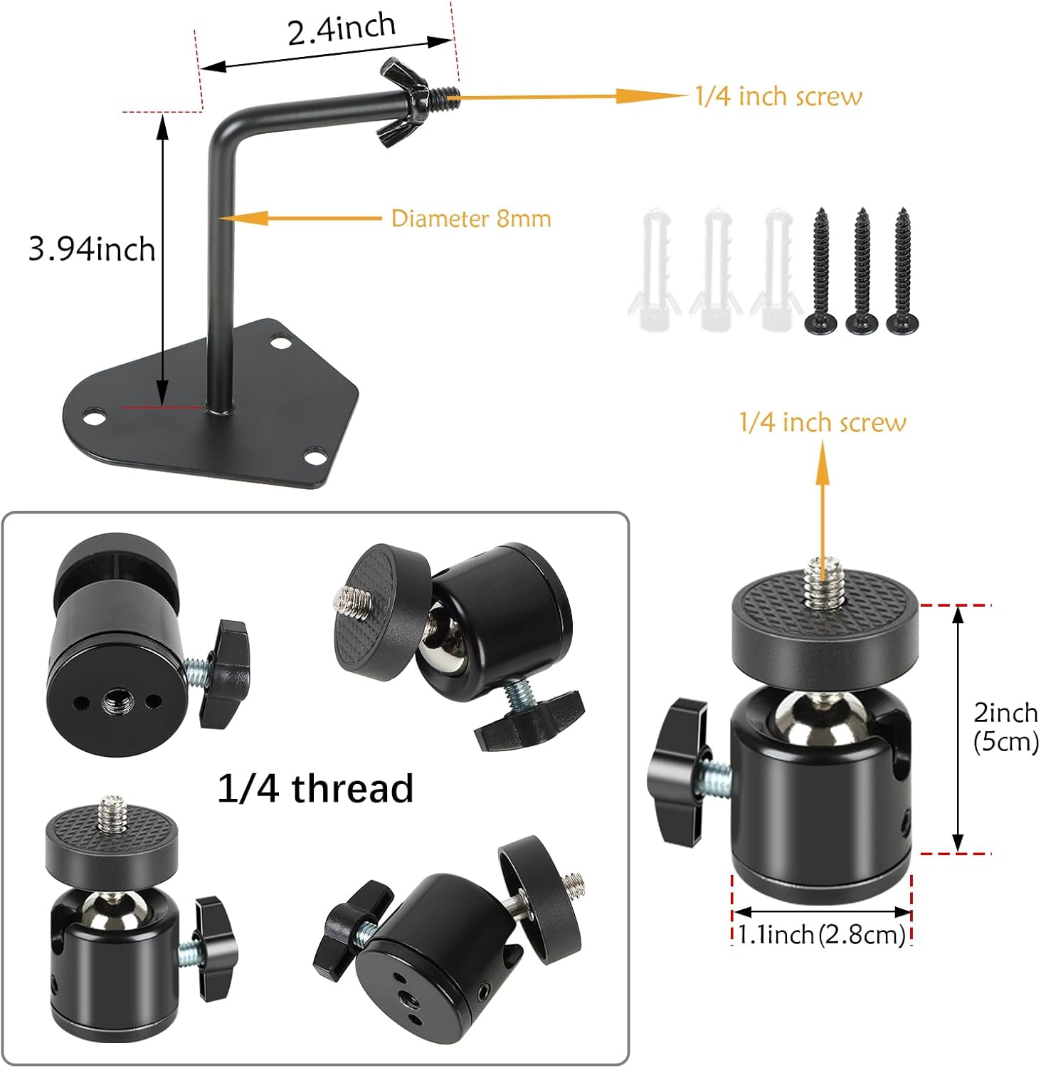 Thumbnail 3 de Folgtek Pack of 5 Camera Mounts Kit