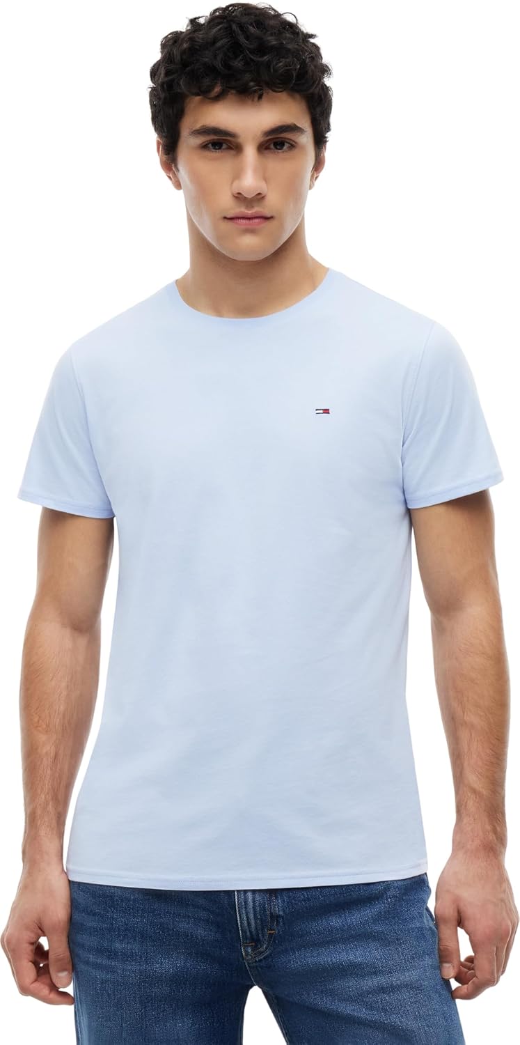 Detalle de Tommy Jeans TJM Xslim Jersey Tee Dm0Dm04411 S/S T-Shirt, Blu Moonlight Iris, XL