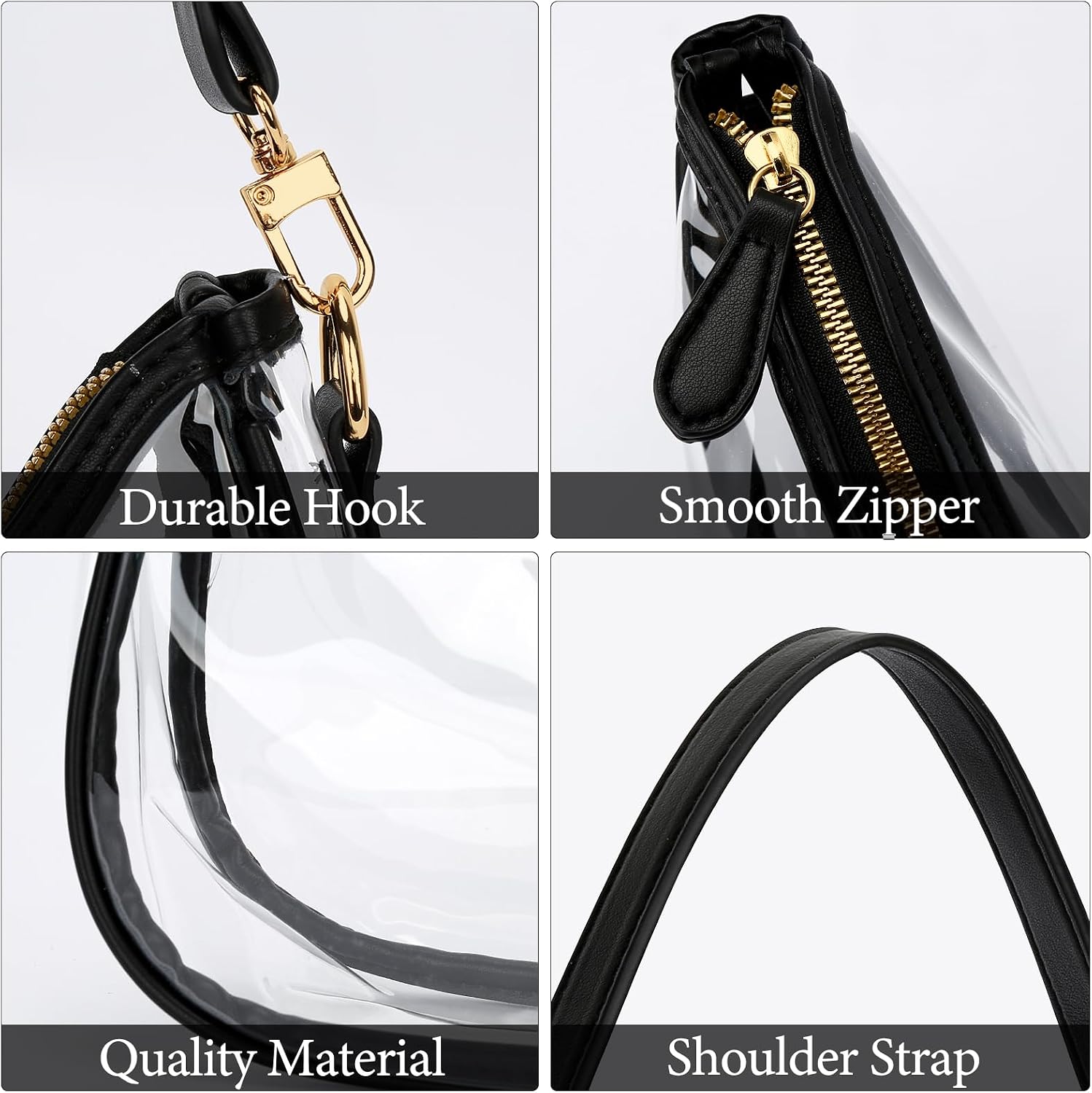 Detalle de KKXIU Shoulder Bag for Women: Clear PVC Crossbody/Hobo Style for Stadiums and Everyday Use