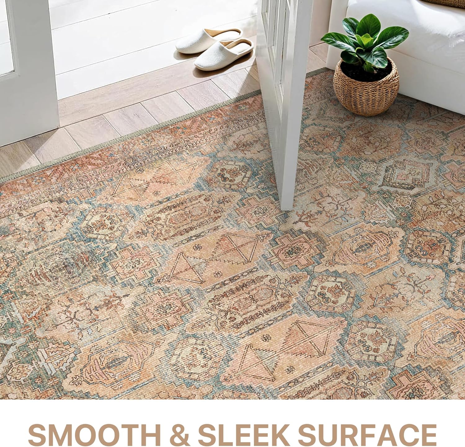 Thumbnail 2 de BEIMO Tapis de salon vintage lavable en machine antidérapant TPE 160x230 cm – Brique