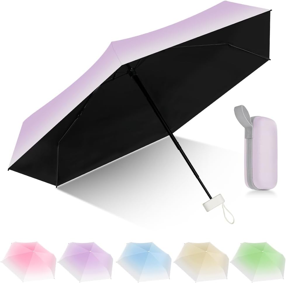 Detalle de Aolso Mini Ombrello pieghevole da viaggio ultraleggero con UPF>50+ per sole e pioggia