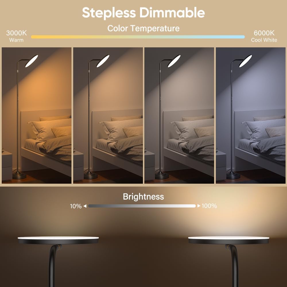 Thumbnail 4 de SIBRILLE RGB Floor Lamp (36W) with Remote, Stepless Dimming & 350° Rotating Torchiere Head