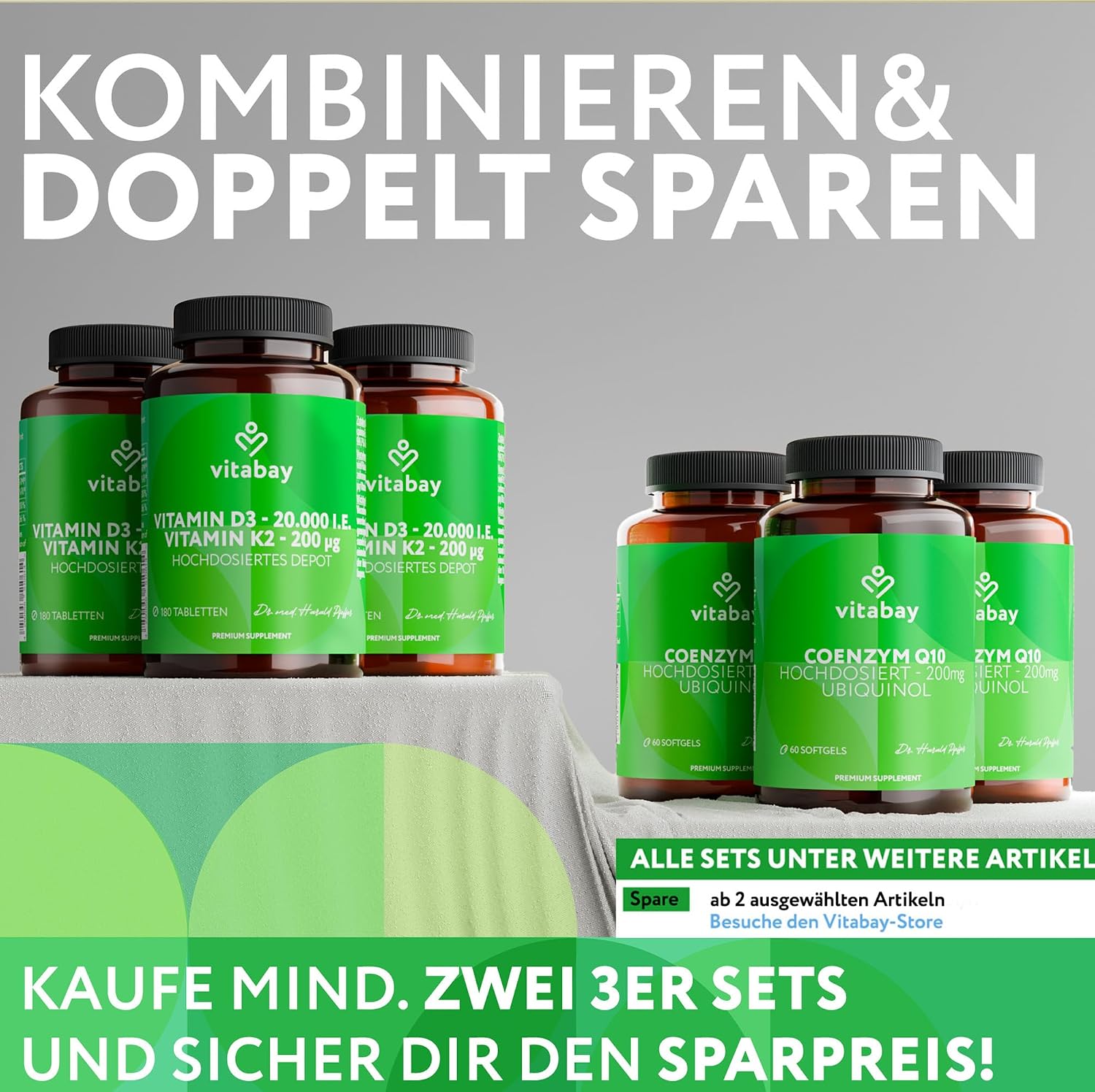 Detalle 2 de Vitabay Vitamin K2 MK-7 Hochdosiert 200 µg – 90 vegane Tabletten, 3 Monate Vorrat