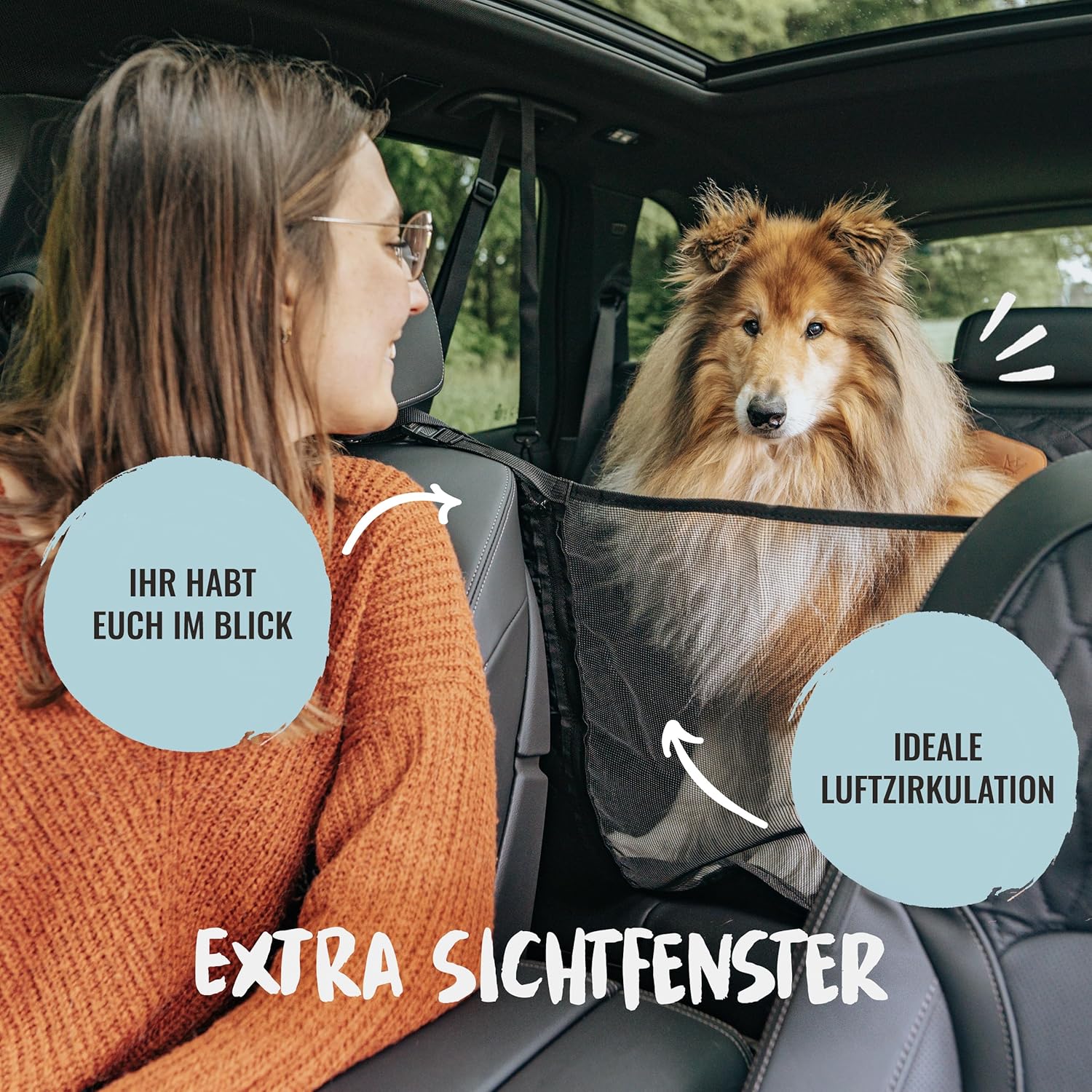 Detalle 2 de Rudelkönig Hundedecke Auto Rückbank 360° Schutz
