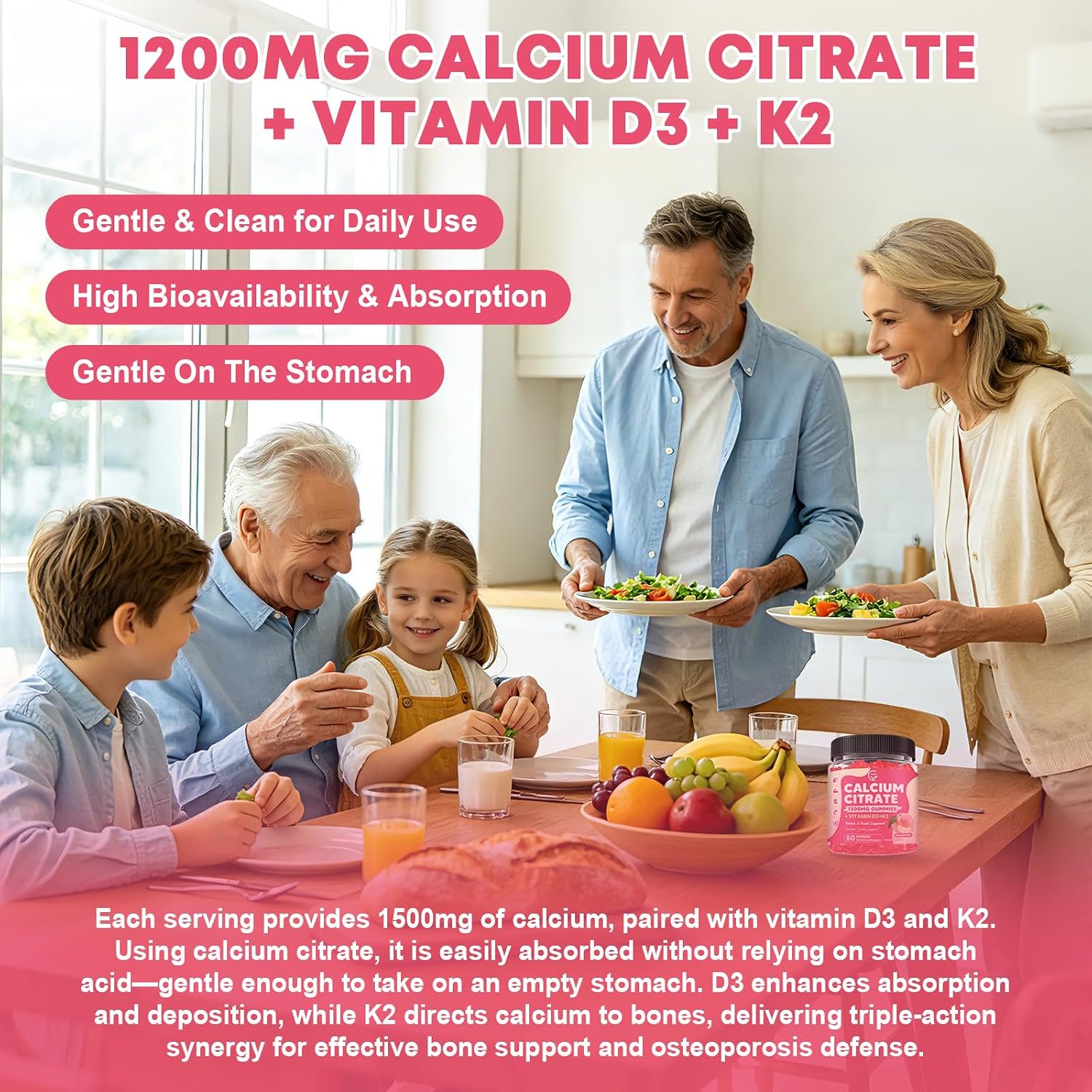 Detalle de Calcium Citrate Gummies 1200 mg