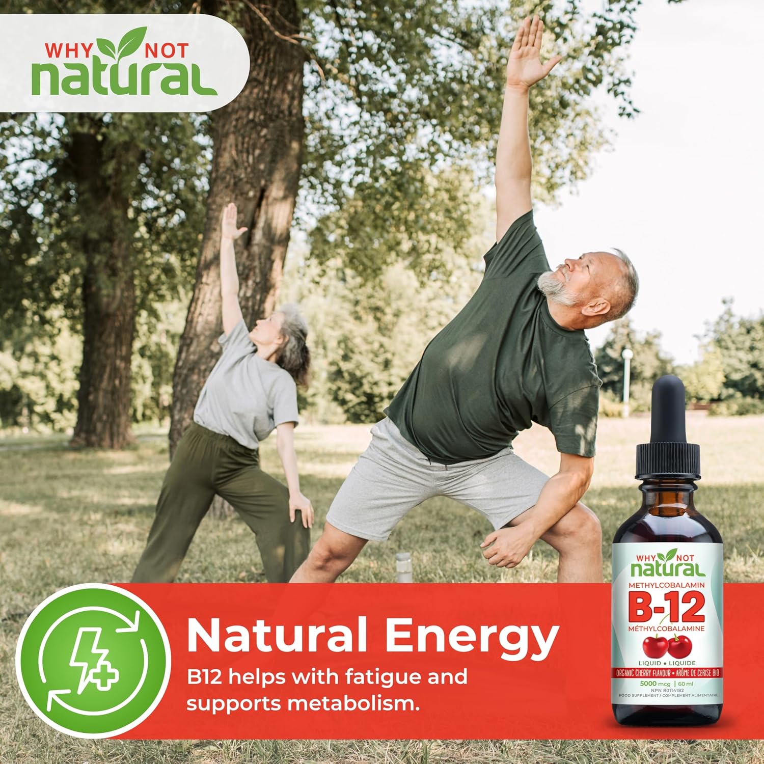 Thumbnail 6 de Why Not Natural B12102 Organic Liquid Vitamin B12, 5,000 mcg, Cherry Flavour