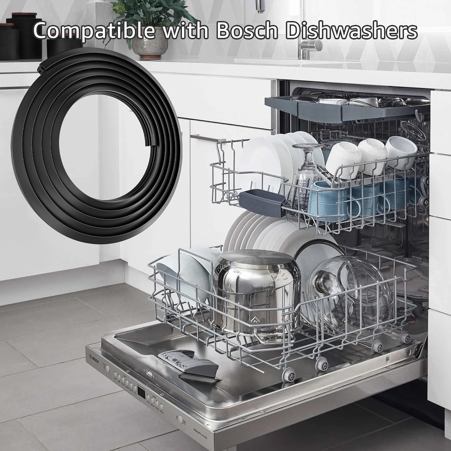 Thumbnail 6 de Aomitop X-127 Dishwasher Door Seal for 00494772, 71-Inch Black Rubber