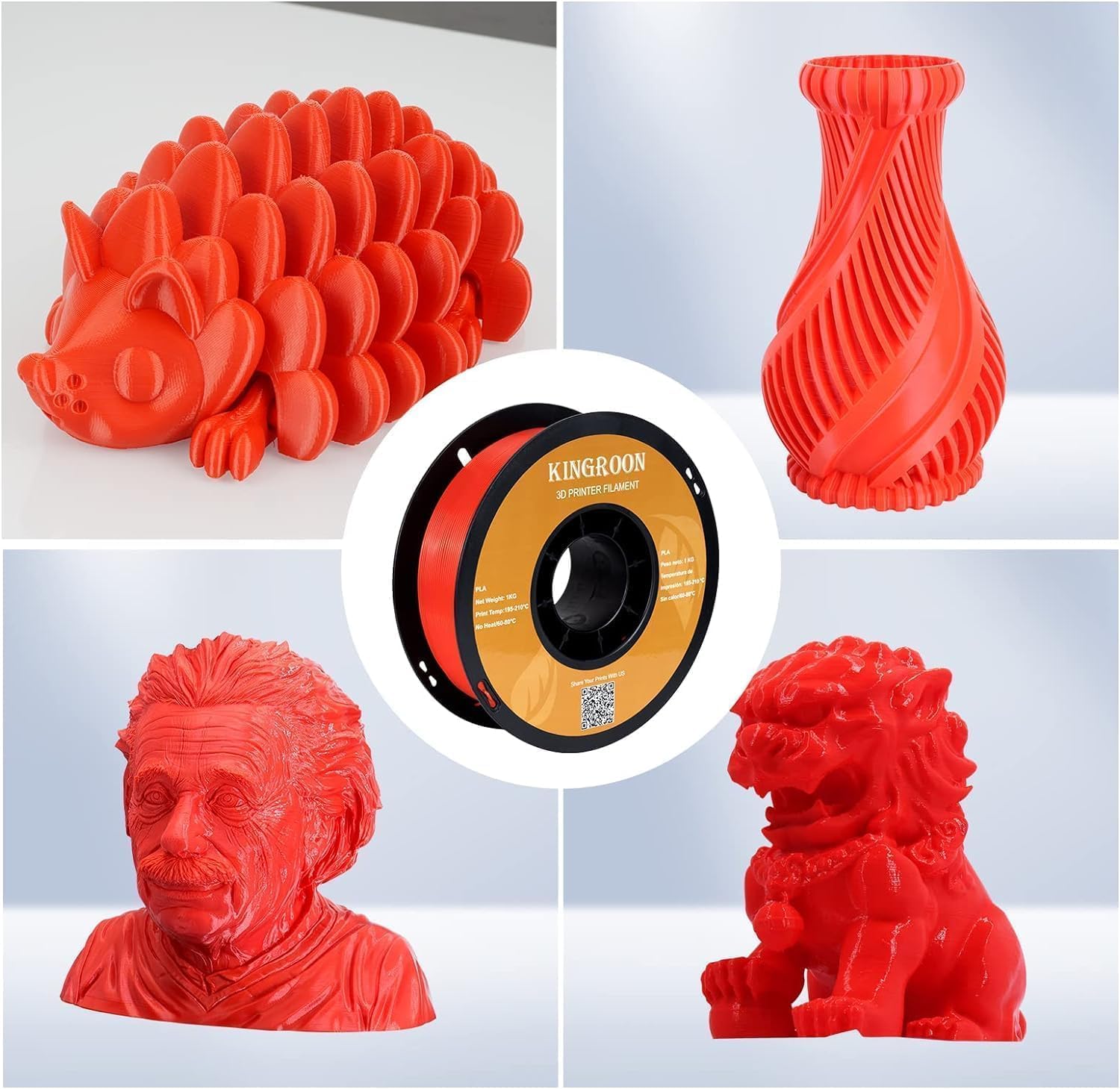 Detalle 2 de Kingroon PLA Filament Bundle 1.75mm (10kg) – Multicolour for 3D Printers