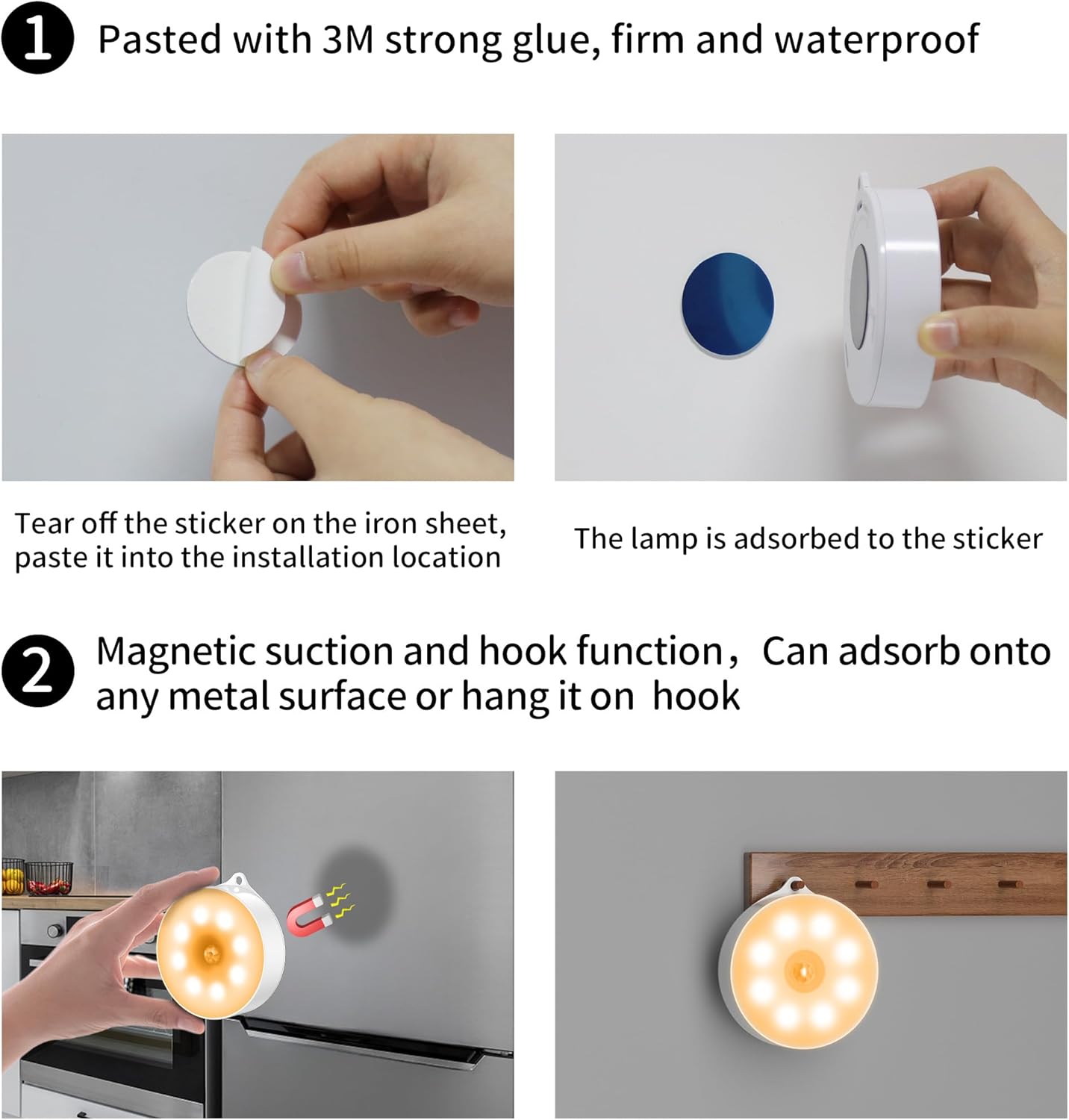 Thumbnail 4 de daphomeu Veilleuse avec détecteur de mouvement (3 ampoules à piles AAA) pour voiture, placard et intérieur