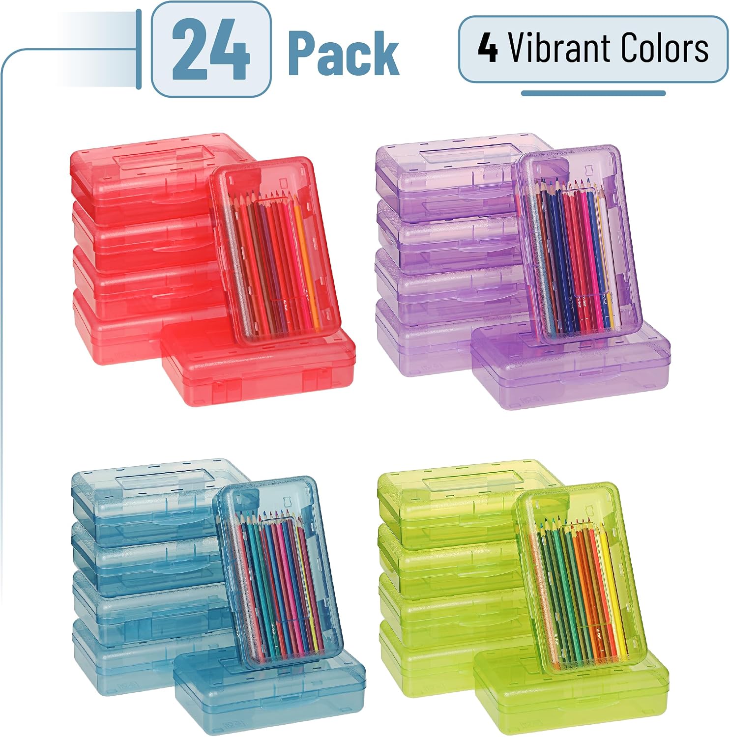 Detalle 2 de Mr. Pen Plastic Pencil Cases, 24 Pack