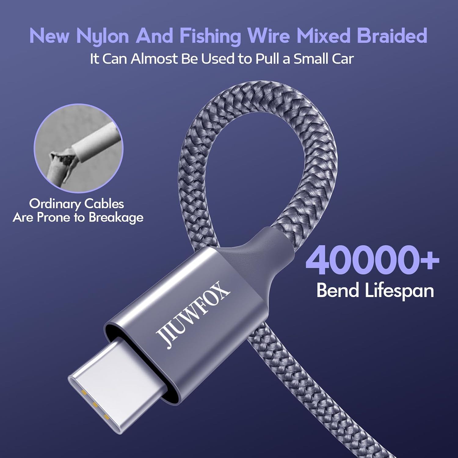 Detalle 2 de JIUWFOX USB-C Cable, 60W