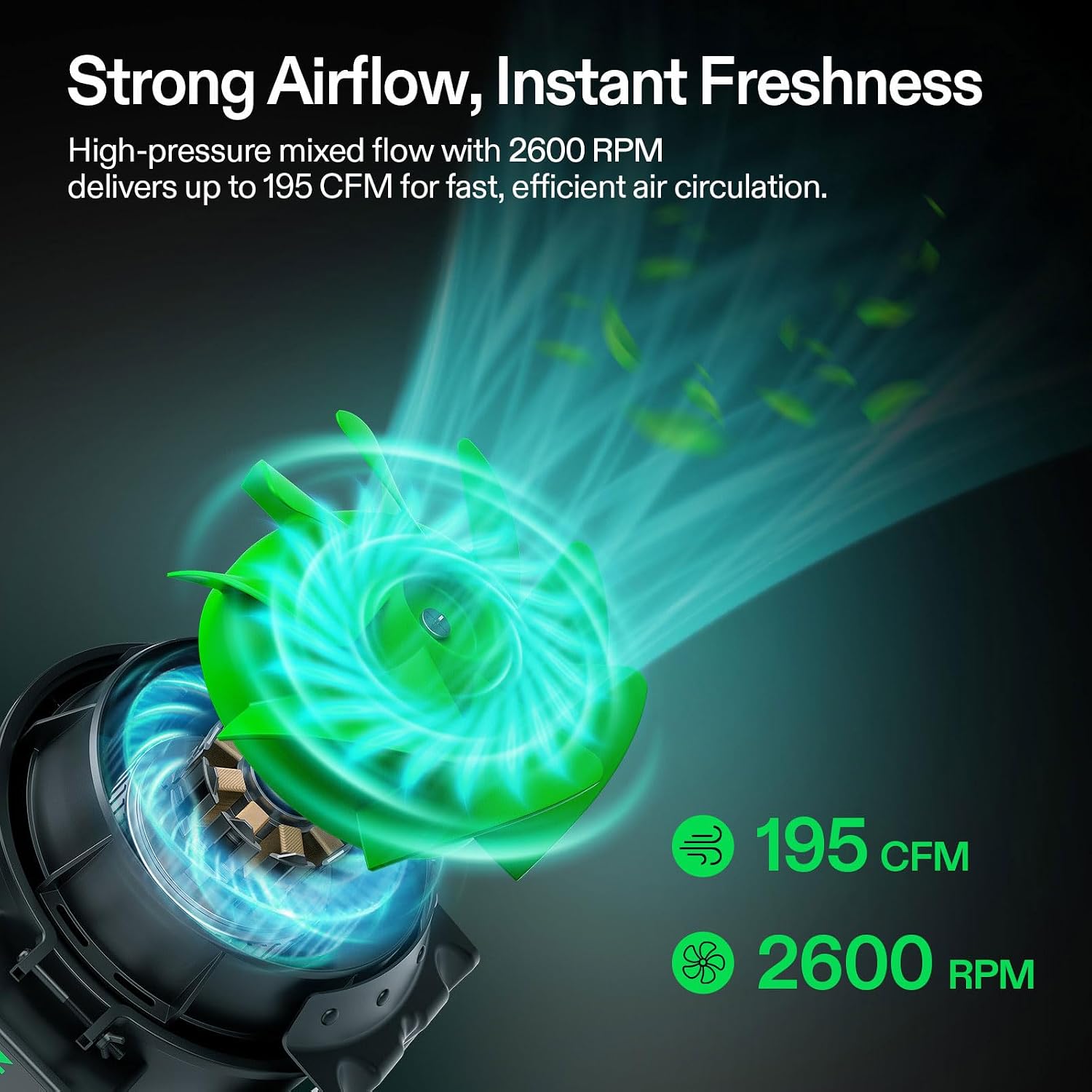 Detalle de VIVOSUN AeroZesh G4 da 100 mm: Ventilatore da Condotto EC PWM per growbox e sistemi di ventilazione indoor