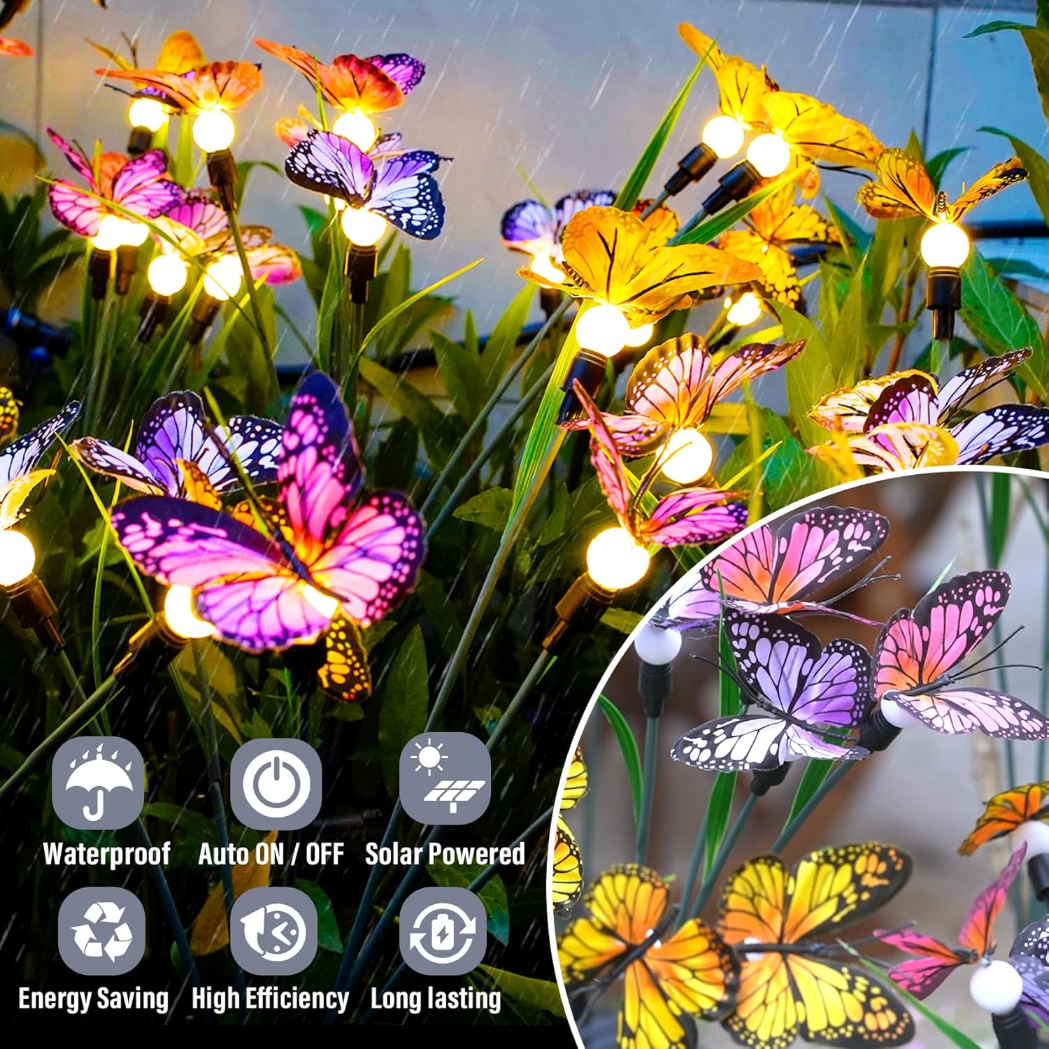 Thumbnail 3 de DooYard solar garden lights with swaying butterfly effect (2 pack)