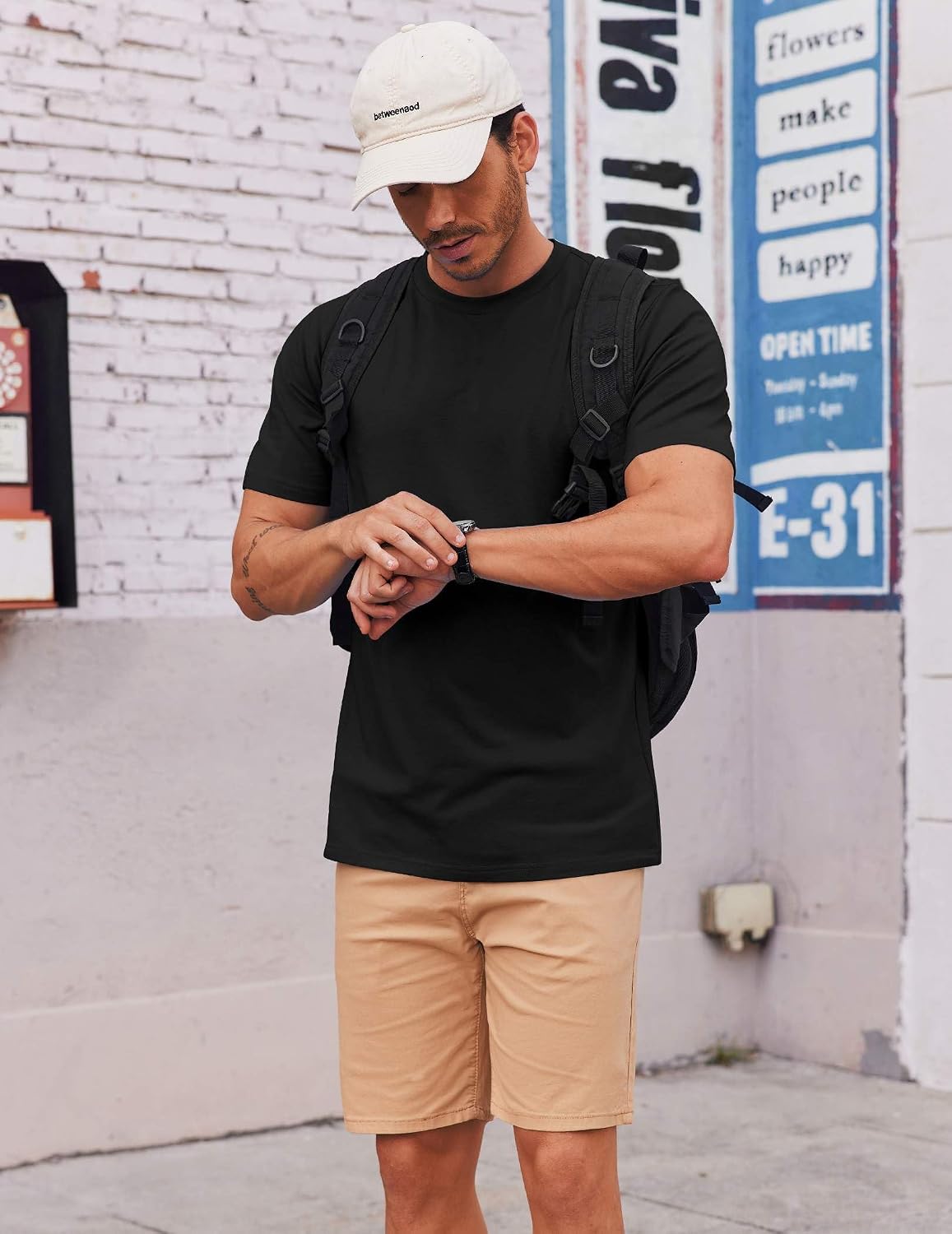 Thumbnail 4 de COOFANDY Men's Short Sleeve Cotton-Blend T-Shirt: Casual Comfort That Holds Its Shape