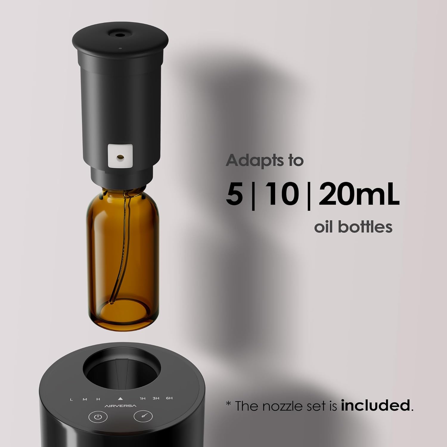 Detalle de Airless oil diffuser 20 mL, AN6 Black