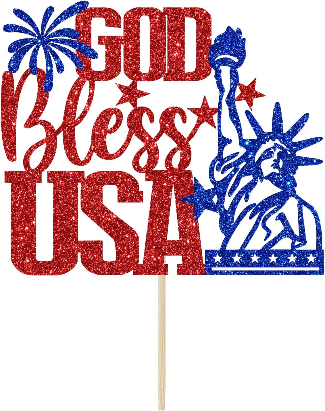 Thumbnail 1 de God Bless USA Cake Topper, 5.9-Inch