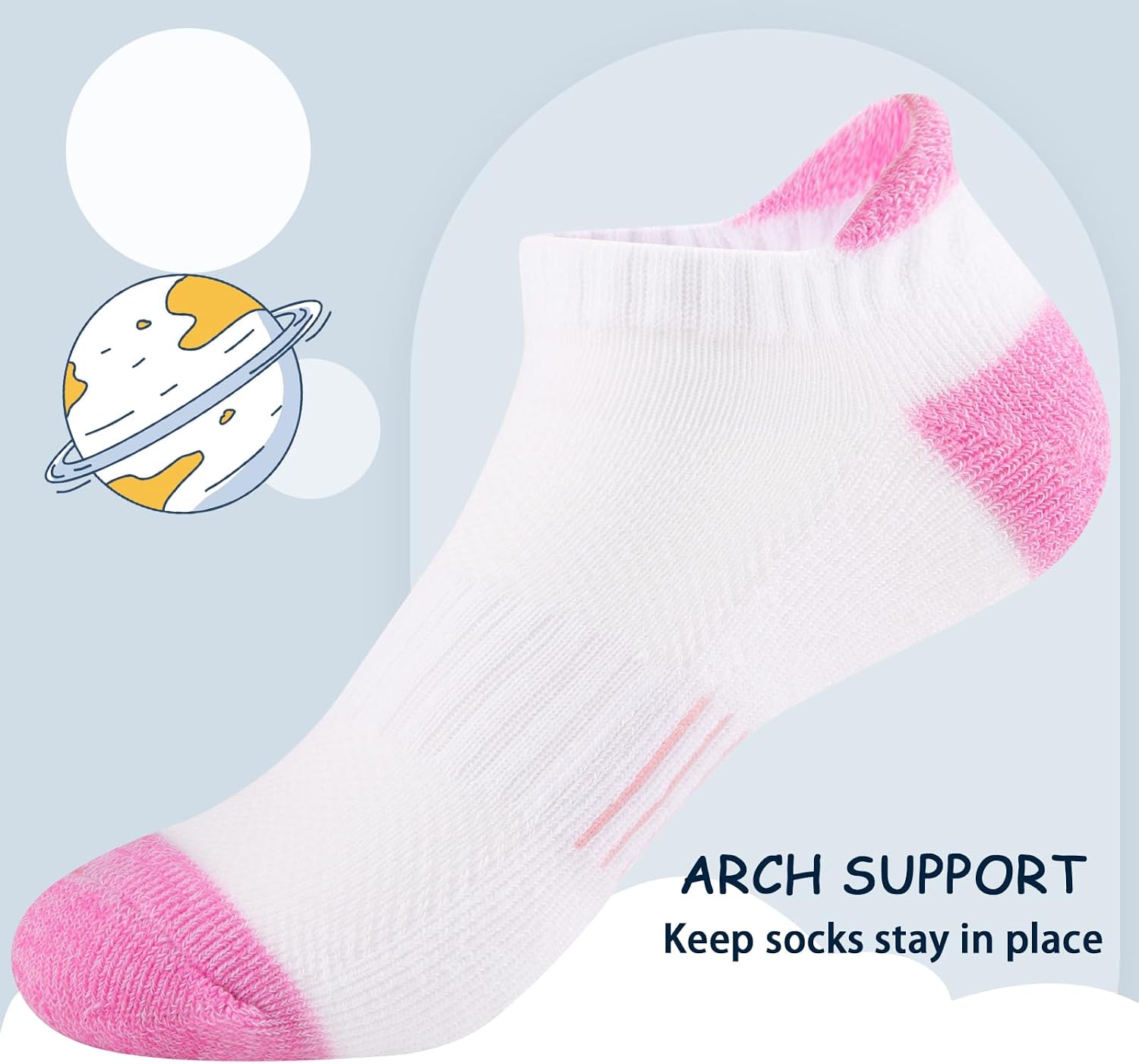 Detalle 1 de Comfoex 0 Girls' Ankle Athletic Socks with Cushioned Soles and Mesh