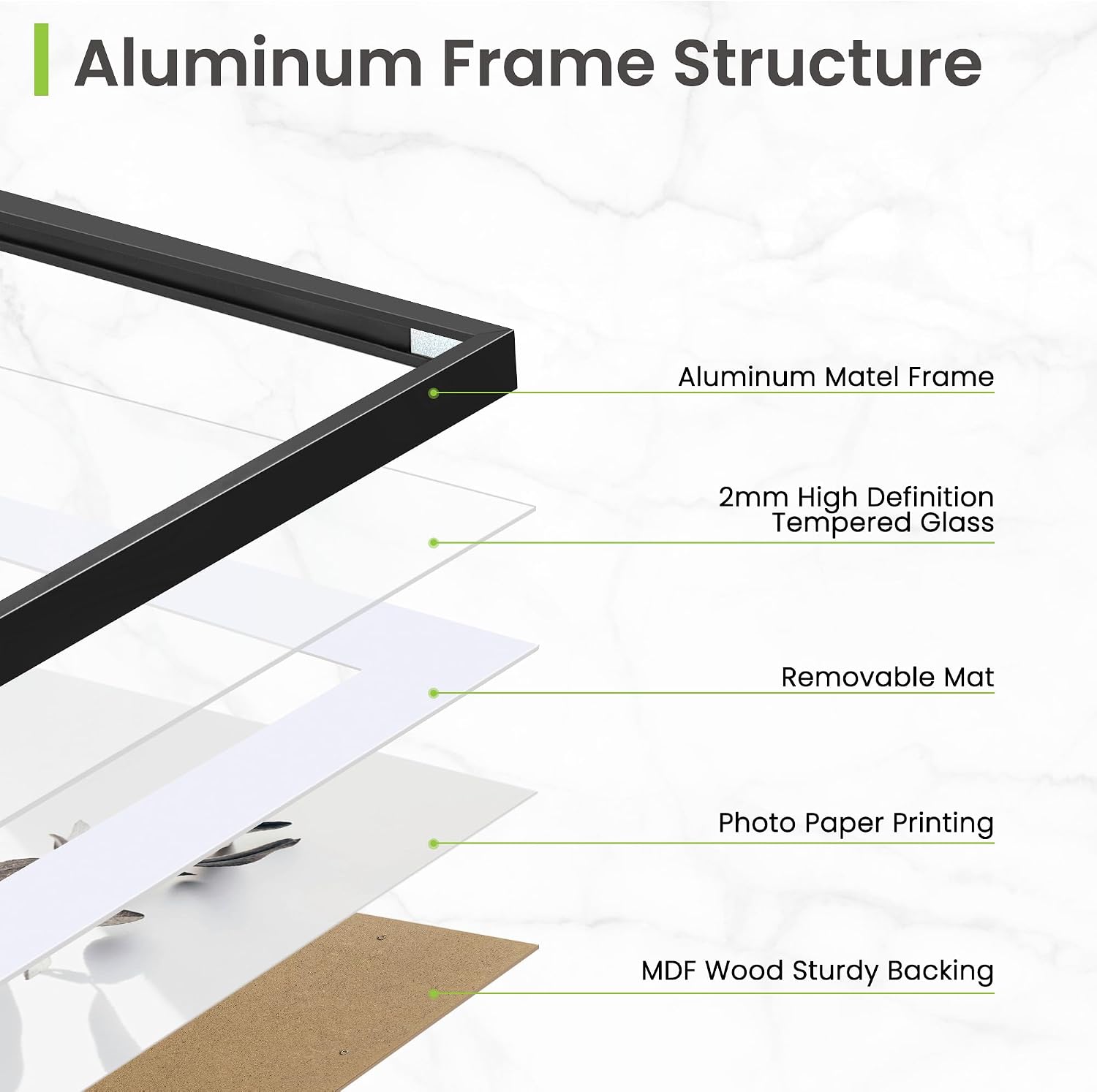 Thumbnail 2 de 12x18 Aluminium picture frame, 31x46 cm