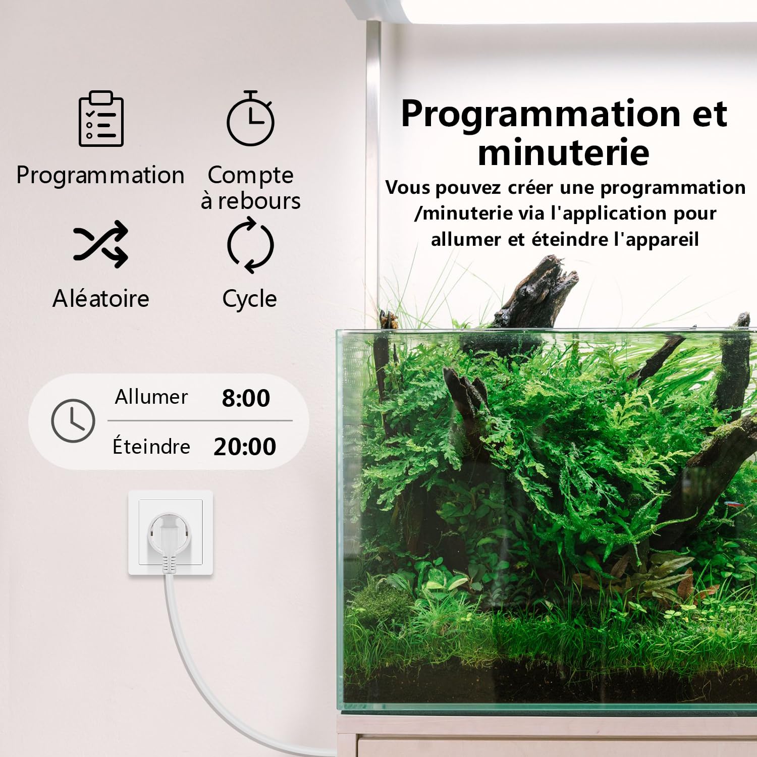 Thumbnail 3 de KETOTEK Mini Prise connectée WiFi avec mesure de consommation (pack de 4) compatible Alexa et Google Assistant