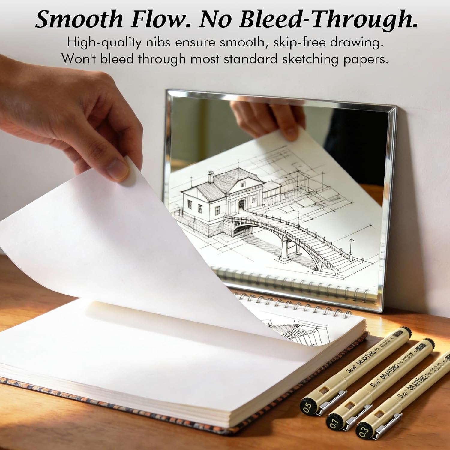 Detalle de SUIN Fine Tip Drawing Pens – 8 Pack for Precision Illustration and Sketching