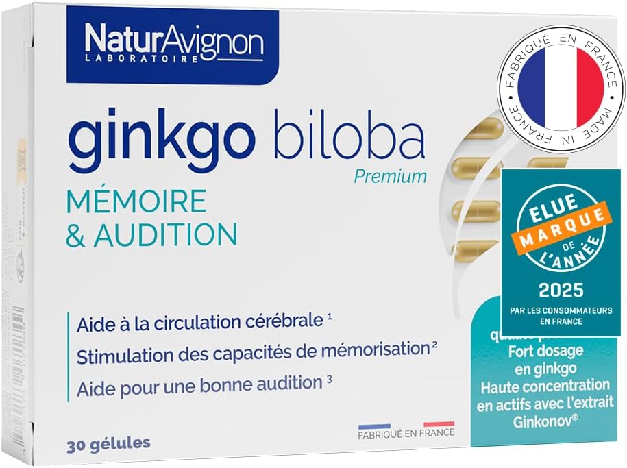 Detalle de NaturAvignon Ginkgo biloba mémoire 30 jours
