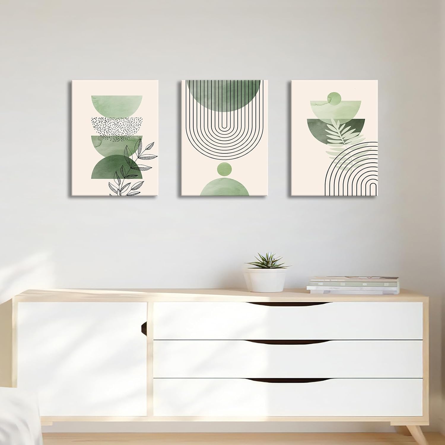 Thumbnail 1 de 3 Piezas Marcos de Madera Cuadros Abstractos 30x40cm 🖼