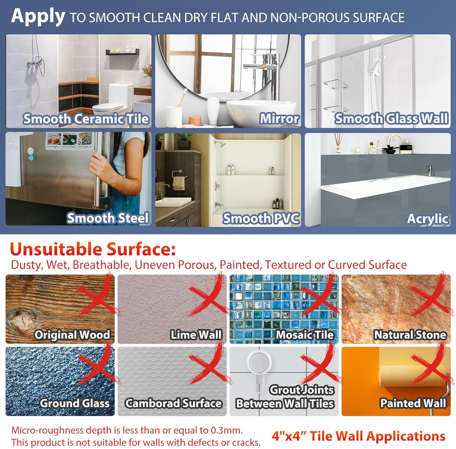 Detalle de TAILINK 2-Pack Suction Grab Bars for Bathtubs and Showers: No-Drill Safety Grip