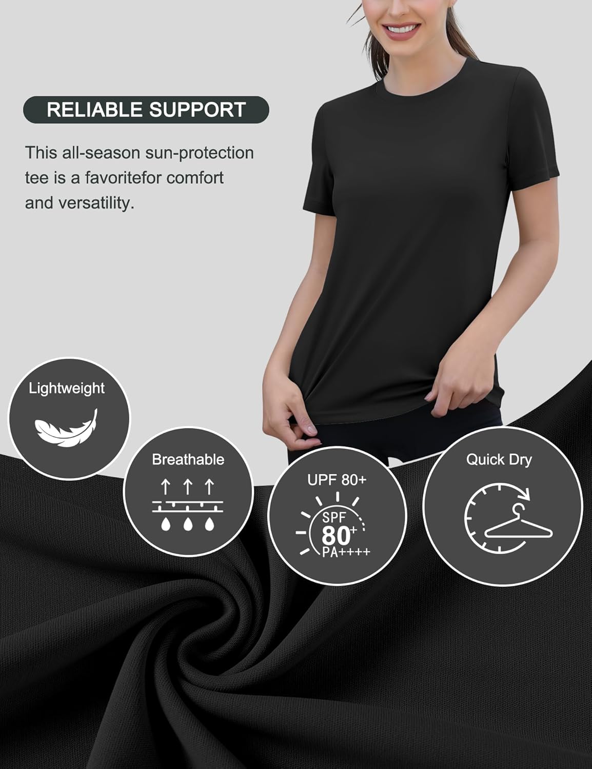 Thumbnail 3 de Rapbin Damen Sportshirt Kurzarm mit UPF 50+