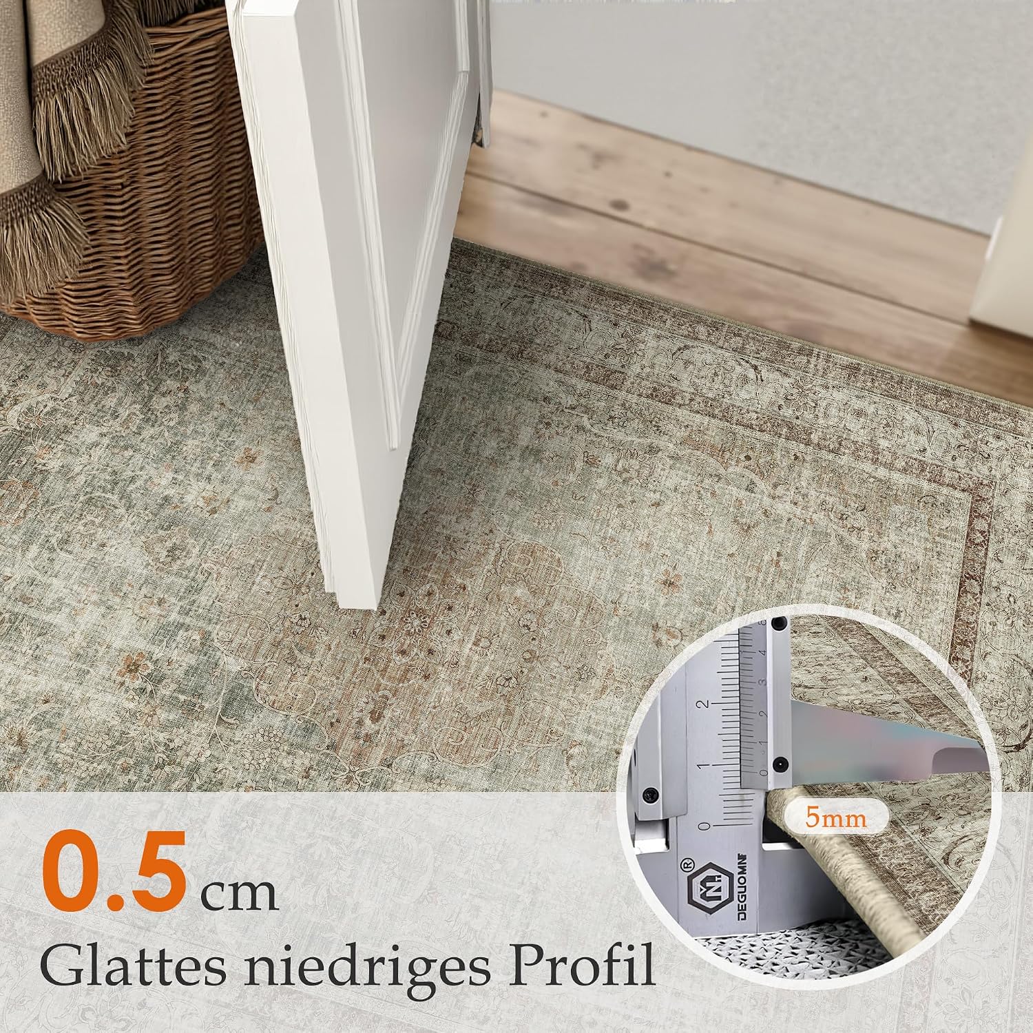 Thumbnail 2 de PureCozy Teppich 200x300 cm Vintage Braun 🏡
