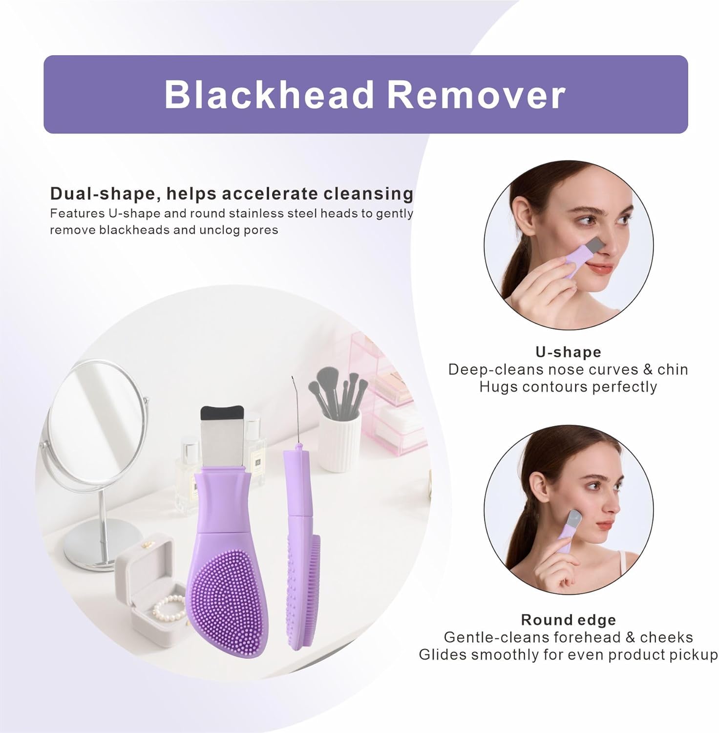 Thumbnail 3 de YEADMAL Blackhead Remover & Silicone Face Scrubber (Purple) – 2-in-1 cleansing tool