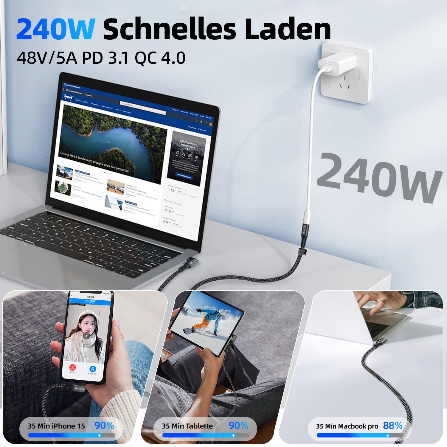 Thumbnail 4 de CAKOBLE USB C Verlängerungskabel 0,5 m