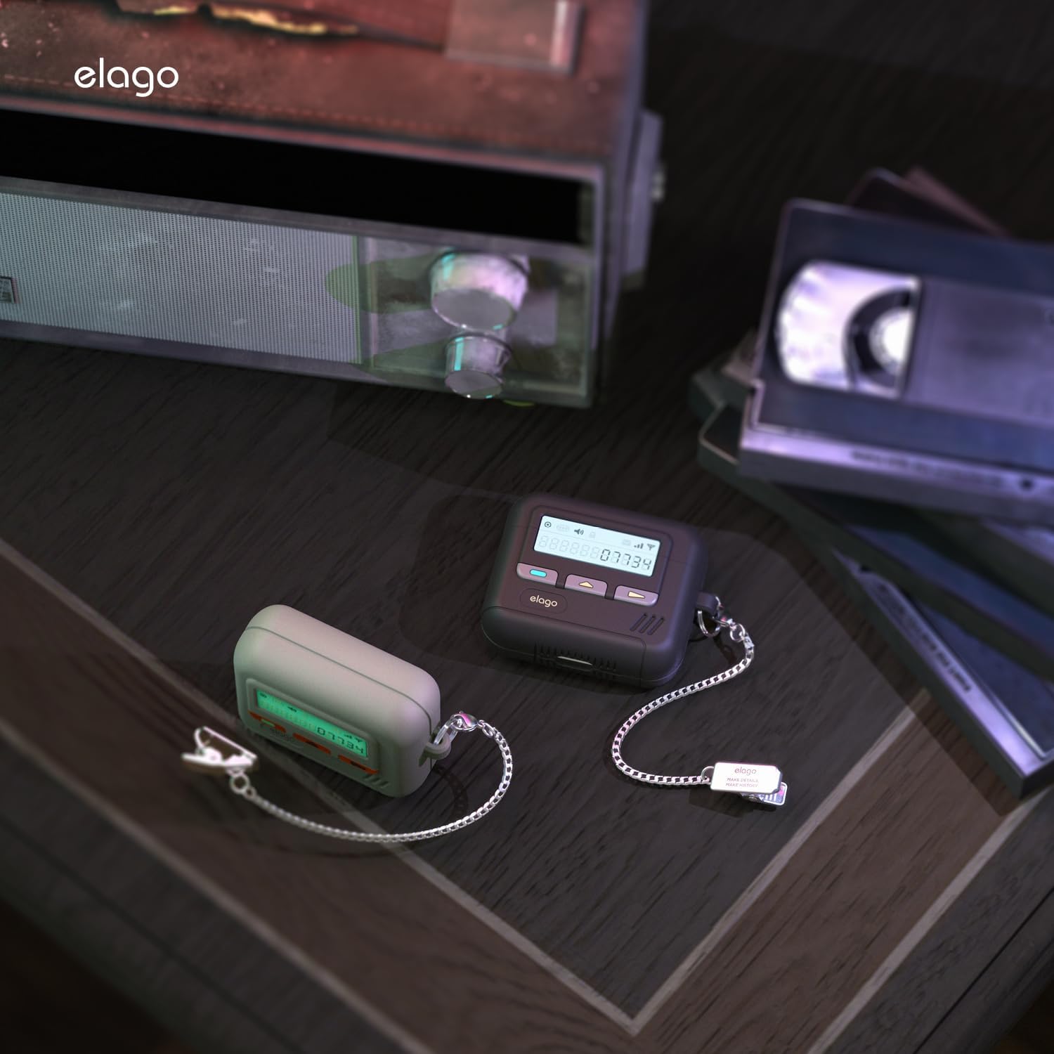 Thumbnail 6 de elago Coque Pager pour étui AirPods 4e génération (blanc) avec mousqueton