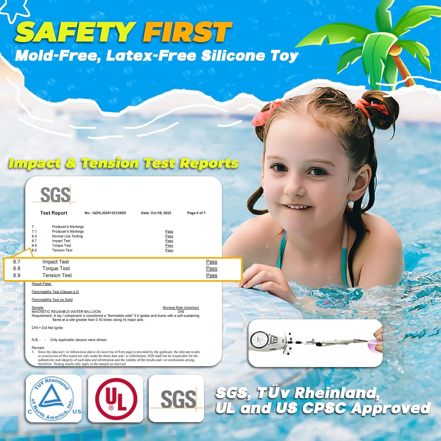 Detalle de Tizikcon 6 PCS Reusable Water Balloons – Magnetic, Self-Sealing Fill-and-Play Water Bombs for Summer Fun
