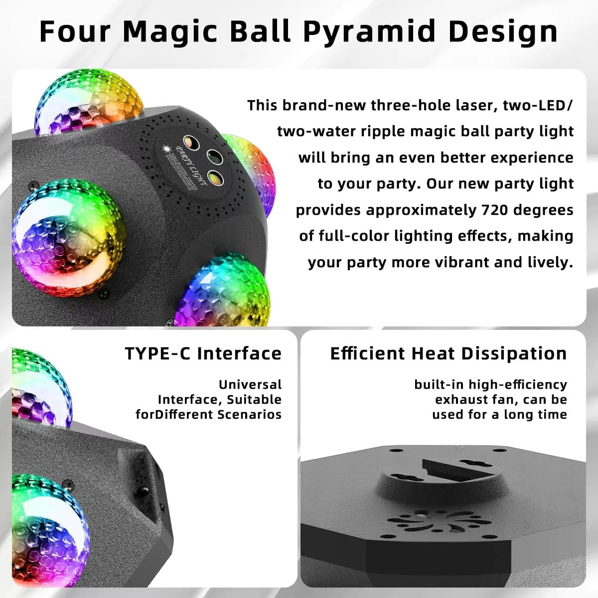 Thumbnail 3 de Mslitely M-US-JZT 4-in-1 Disco Party Light with Lasers and Remote