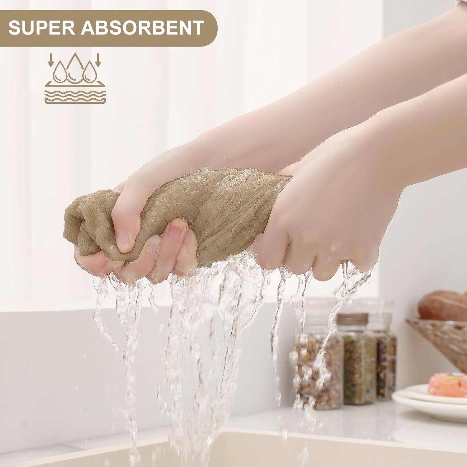 Detalle de Homaxy Cotton Dish Cloths 12" x 12