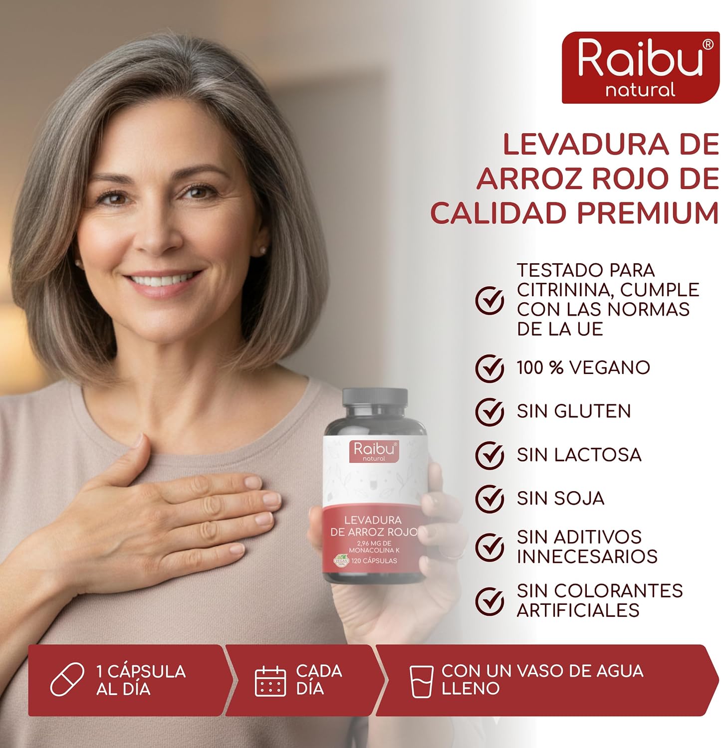 Thumbnail 4 de Levadura de arroz rojo con Q10 120 cápsulas