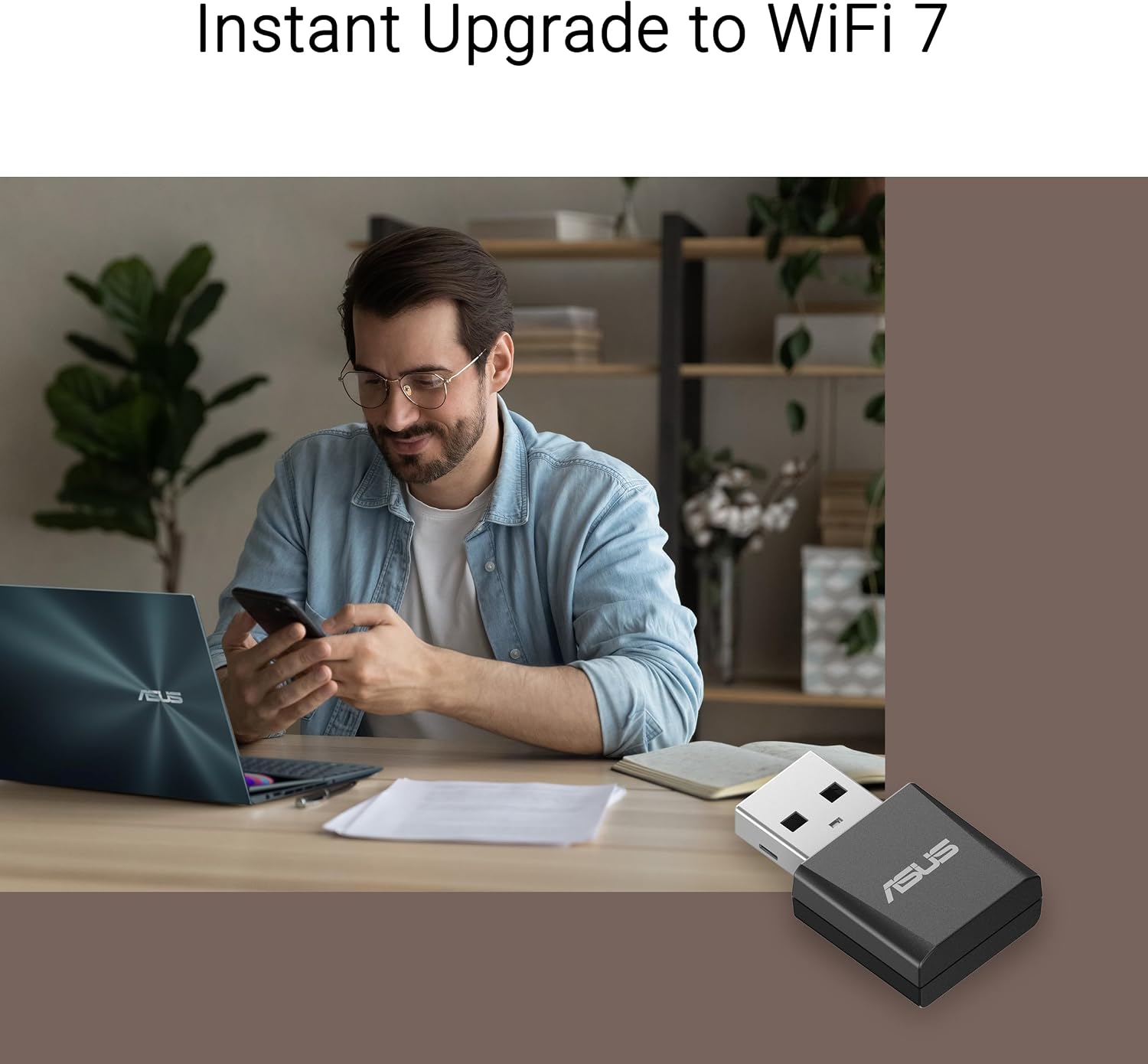 Detalle 2 de ASUS USB-BE92 Nano Wi‑Fi 7 Tri‑Band 6 GHz