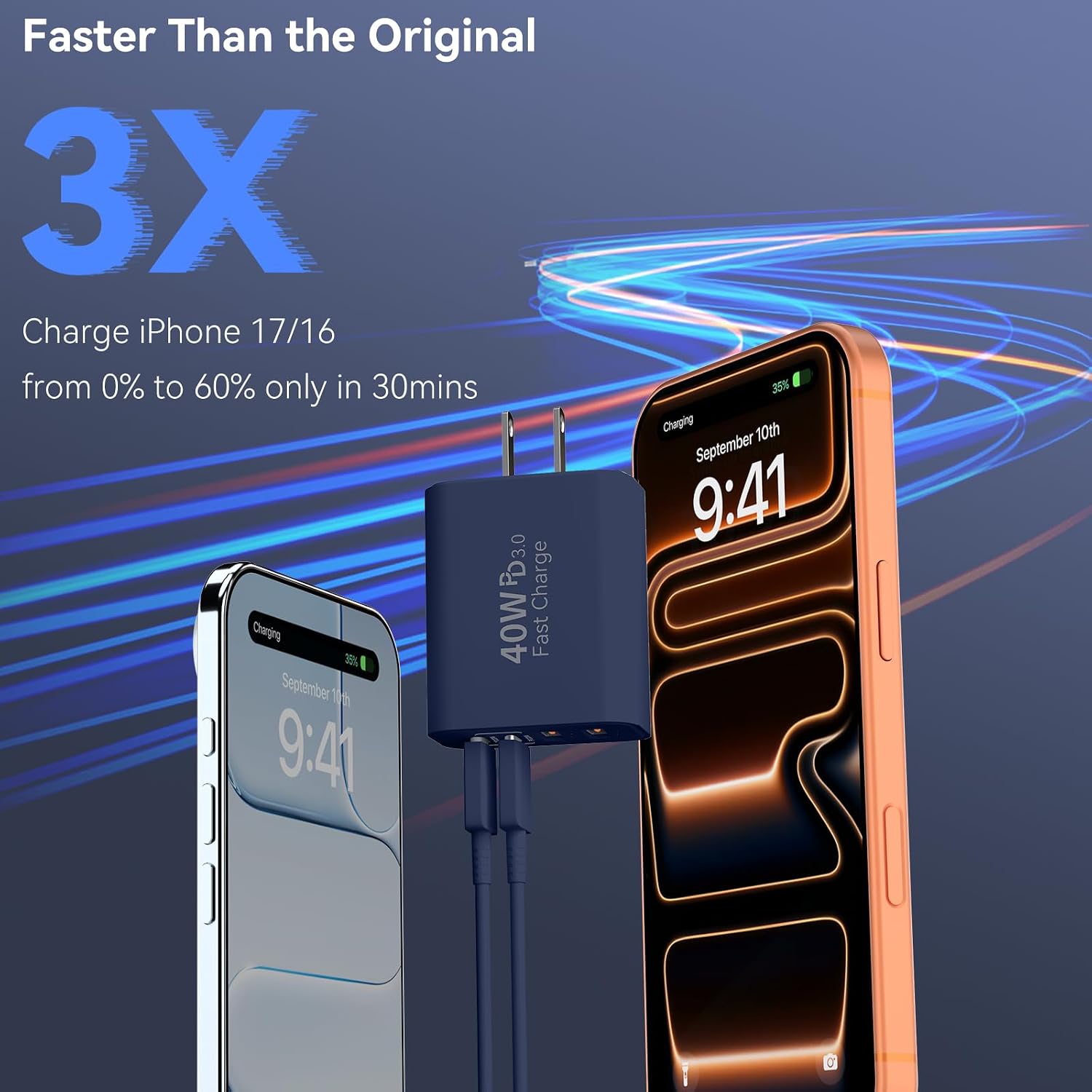 Detalle 2 de USB C Wall Fast Charger Block, 40W 4-Port USB-C & USB-A Fast Charger