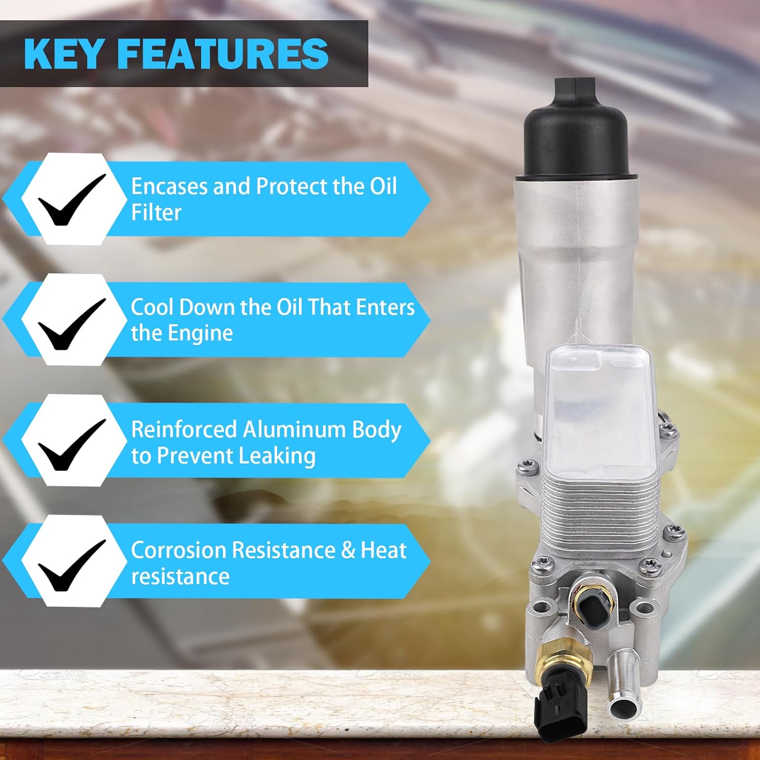 Thumbnail 4 de 926-959 Aluminum Oil Filter Housing Kit 3.6L