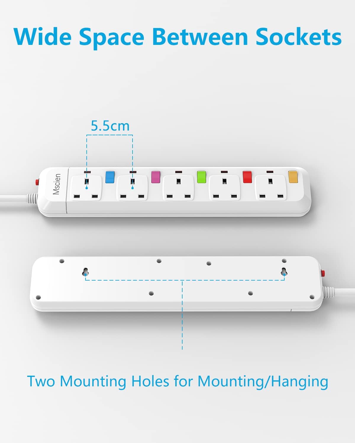 Detalle de Multi sockets extension lead 5 way
