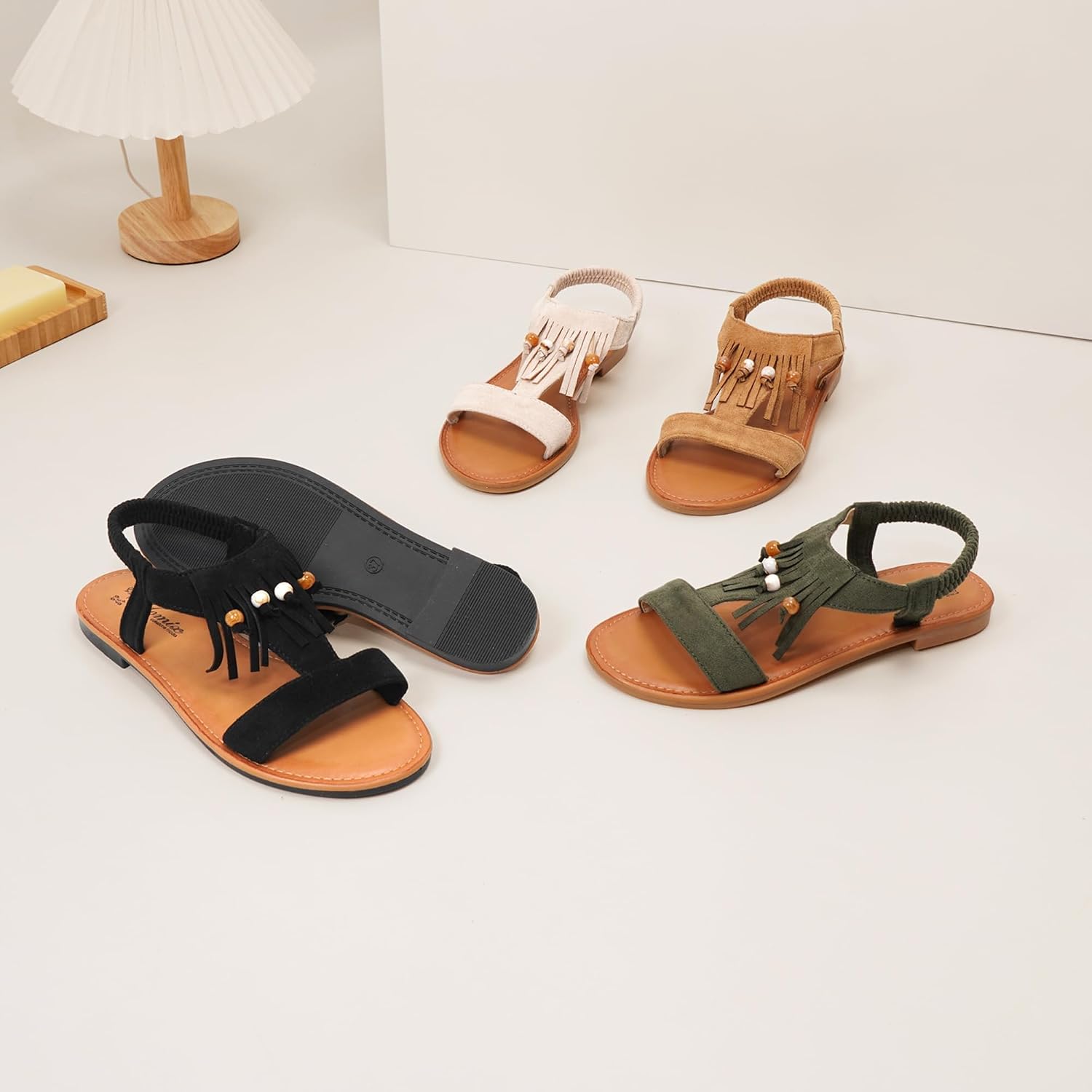 Thumbnail 6 de JOMIX boho-zomersandalen als leren instappers voor strand en zee