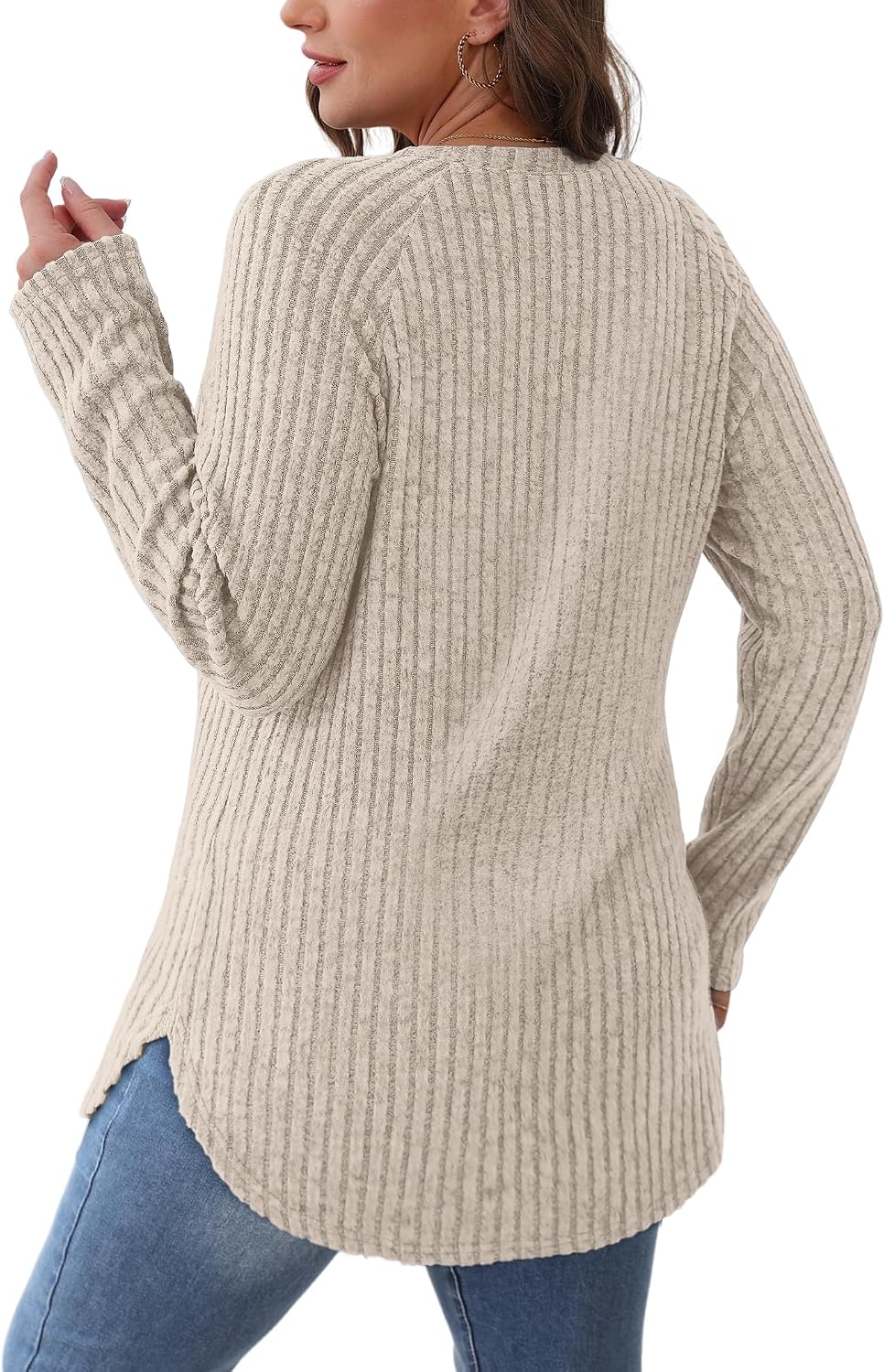 Thumbnail 5 de Saloogoe Long Sleeve Shirts Tunic Top for Women