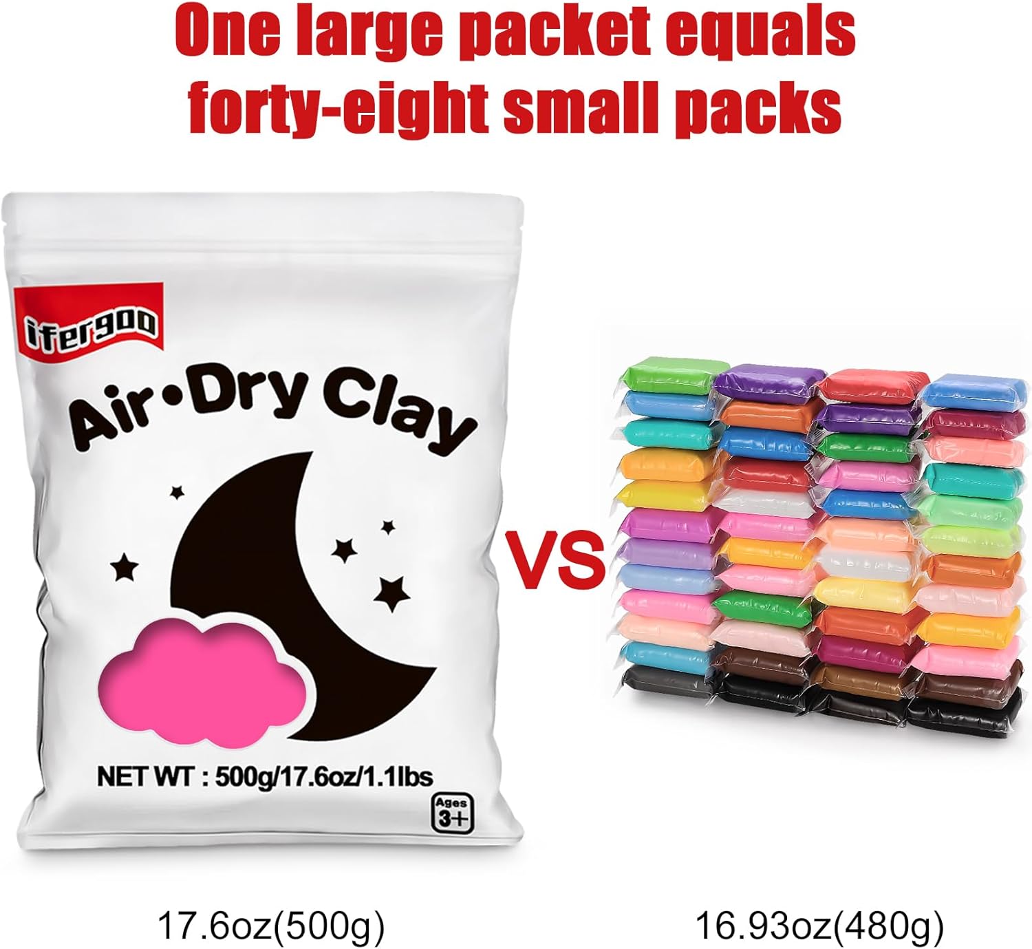 Thumbnail 2 de iFergoo Air Dry Clay 500 g modelling dough 🎨