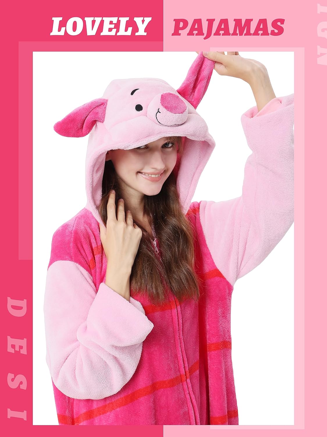 Detalle 2 de QSTYLE Adult Animal Onesie Halloween Costume, Hooded One-Piece Suit